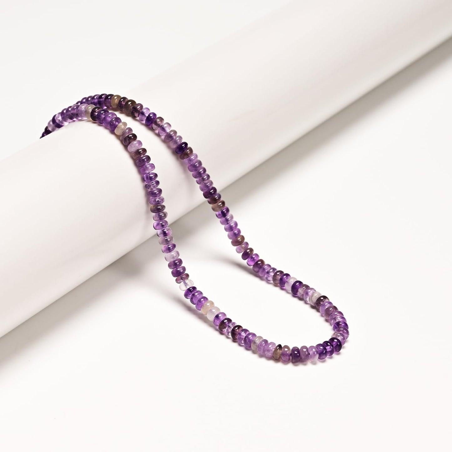 ICAI 2x4mm Natural Amethyst Rondelle Beads – Loose Gemstone Spacers for DIY Jewelry Making