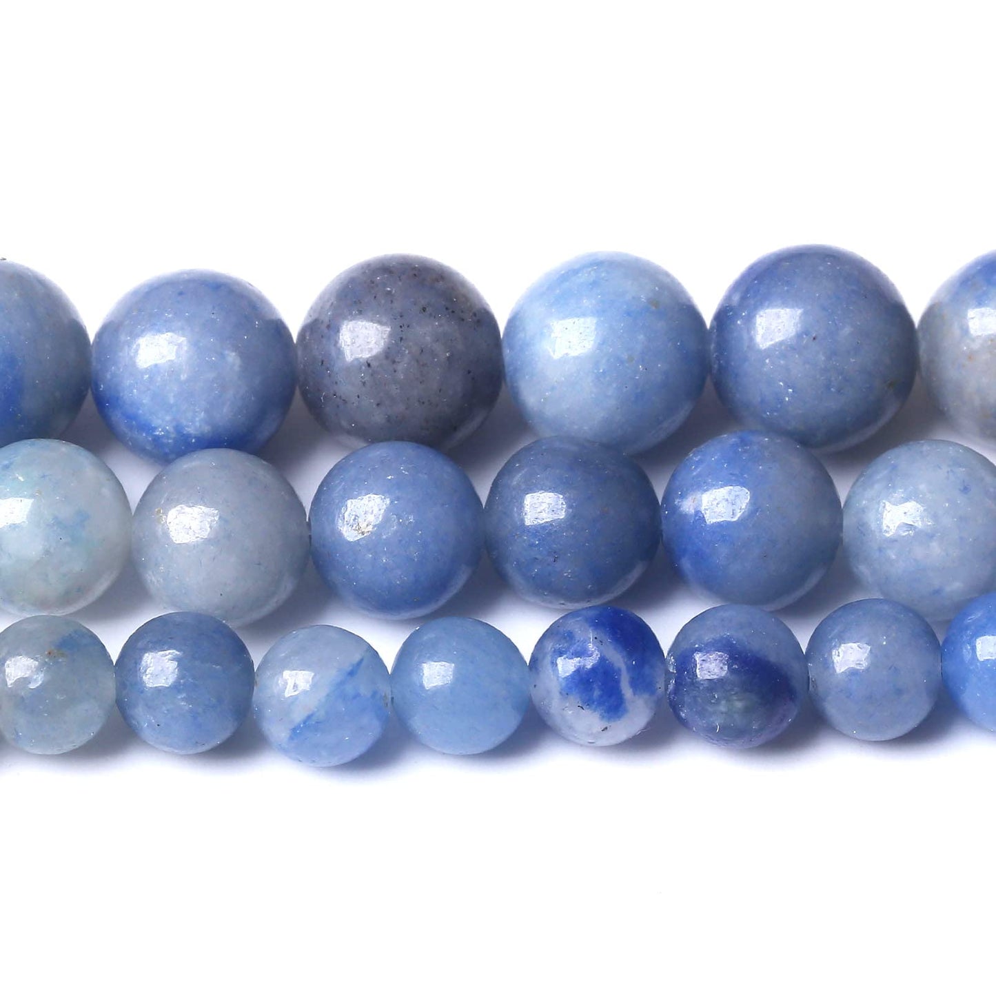 48PCS 8MM Natural Blue Aventurine Beads Round Loose Stone Beads for Jewelry Making DIY Energy Stone Healing Power Bracelet 15"