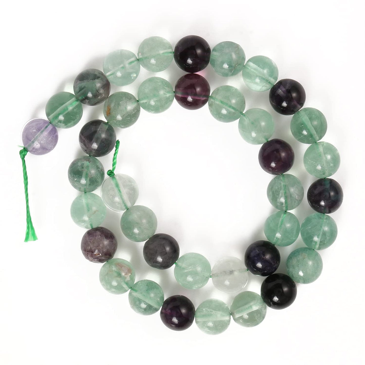 60pcs 6mm Natural Stone Beads Fluorite Beads Energy Crystal Power Gemstone for Jewelry Making, DIY Bracelet Necklace