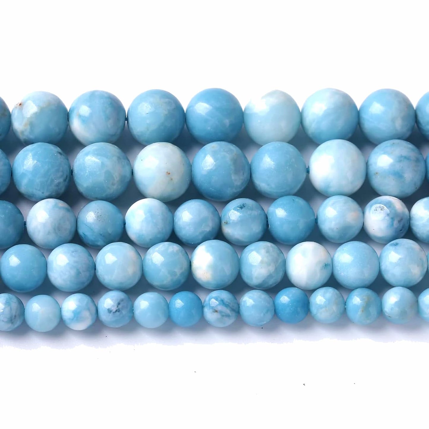Larimar Beads 36pcs 10mm Natural Gemstone Round Loose Beads for Jewelry Making Energy Crystal Healing Power Gemstone DIY Bracelet Necklace (Blue Larimar Stone, 10mm)