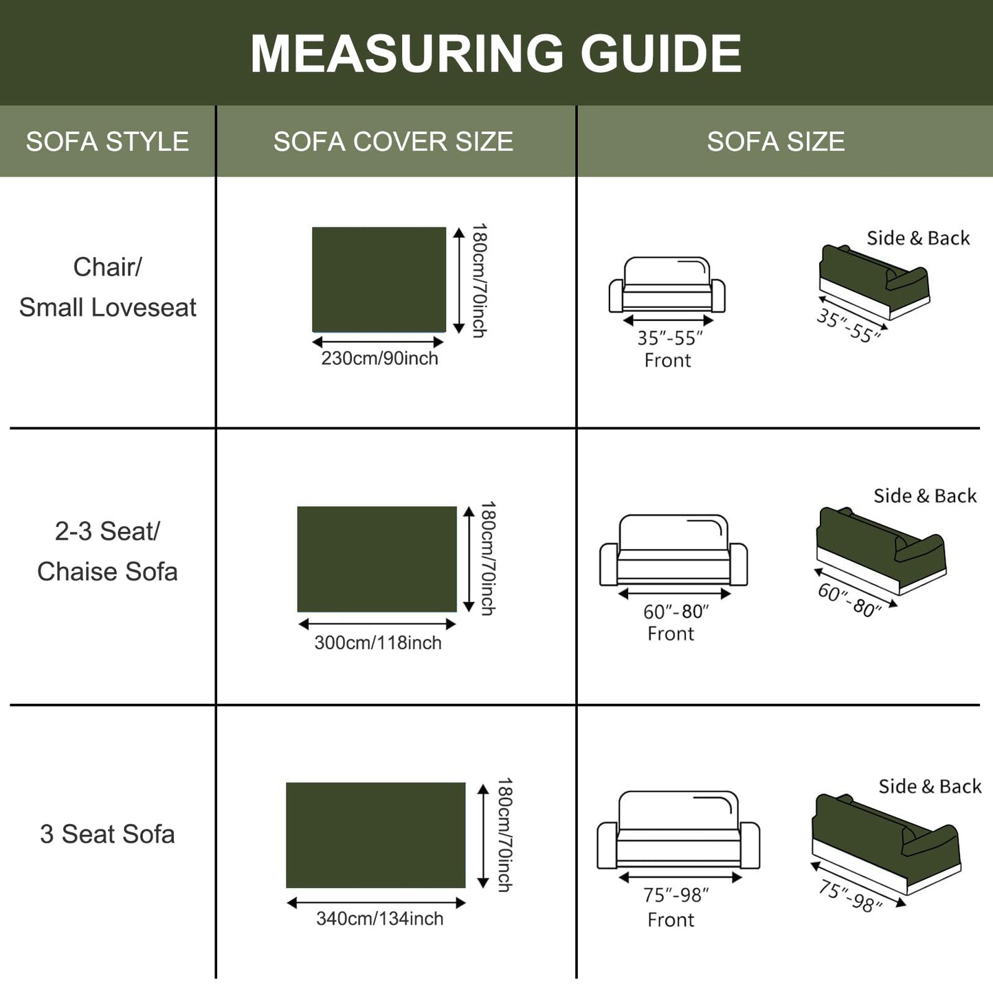 VOGOL Anti-Scratch Chenille Couch Cover, Sage Green Leaf Pattern Sofa Protector, 70x134 Durable Woven Throw for 3 Cushion Couch, Modern Living Room Decor, 1 Pack
