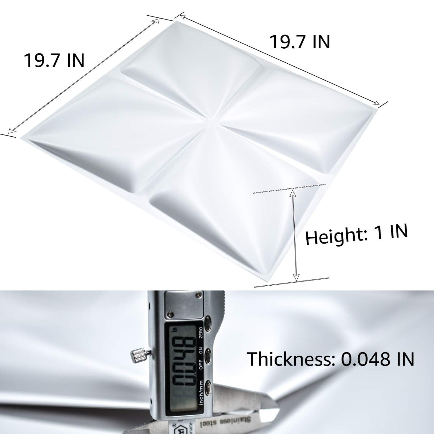 Art3d White 3D Wall Panel PVC Flower Design Cover 3 Sq Meter, for Interior Wall Decor in Living Room, Bedroom, Lobby, Office, Shopping Mall