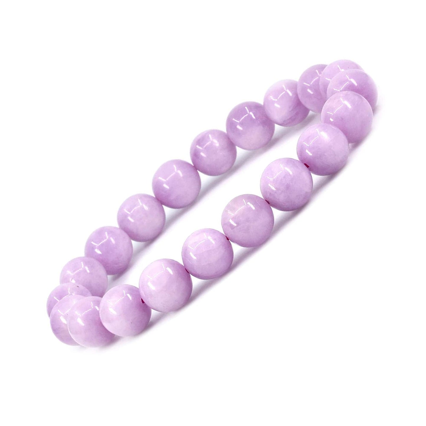Naupyal June Birthstone Bracelet for Women Men,Purple Jade Natural Stone Beaded Bracelets,Healing Crystal Gemstones Stretch Bracelet Stress Relief Month Bracelet Birthday Jewelry Gifts