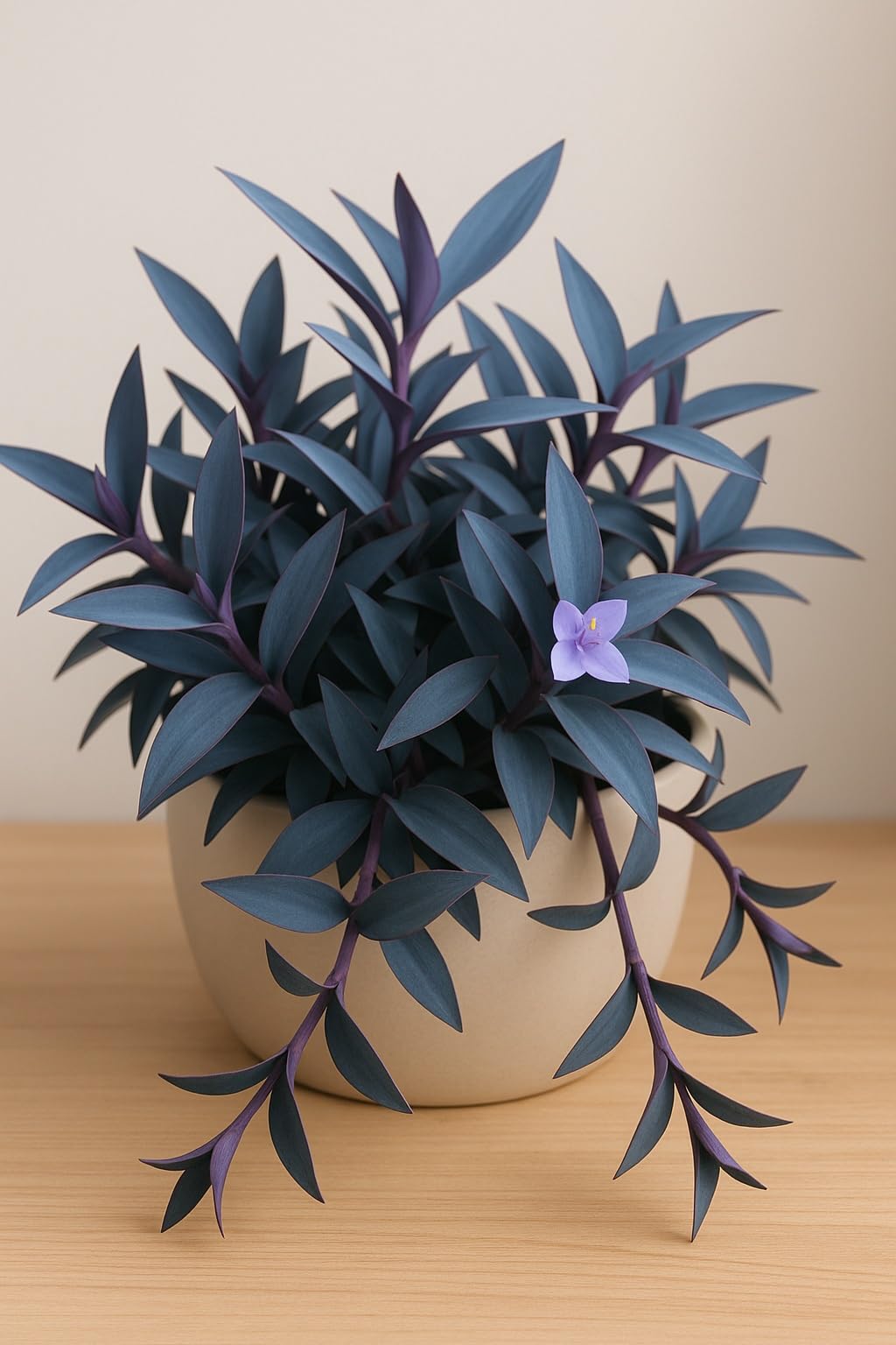 4 Blue Mirage Wandering Dude Cuttings to Grow | 3-4 Inches Long - Tradescantia Spiderwort Cuttings to Grow - Dark Blue/Purple - Easy to Grow Wandering Jew