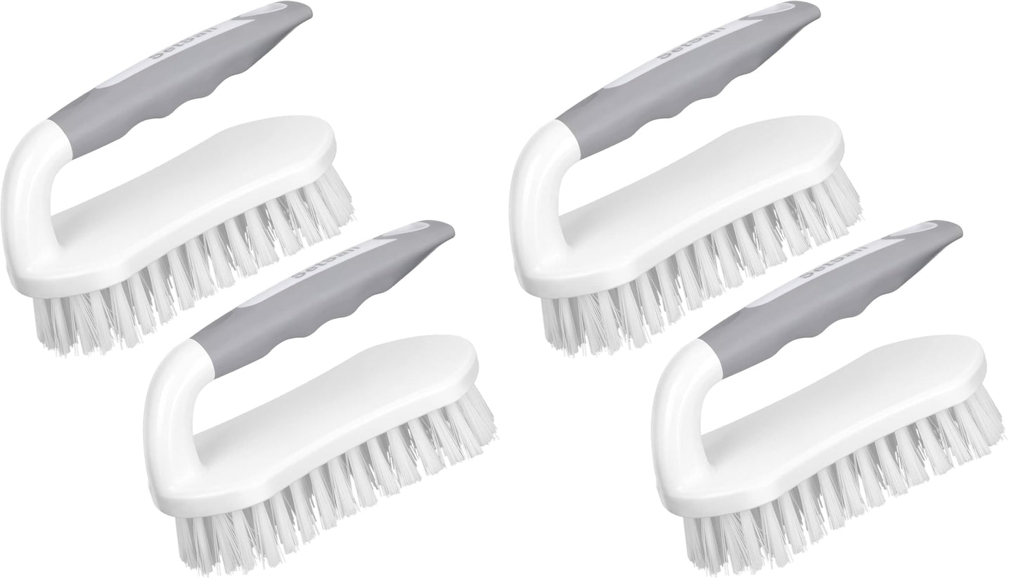 SetSail Scrub Brush, Heavy-Duty Scrub Brushes for Cleaning with Stiff Bristles Cleaning Brush for Shower, Bathroom, Carpet, Kitchen and Bathtub Scrubber - 4 Pack
