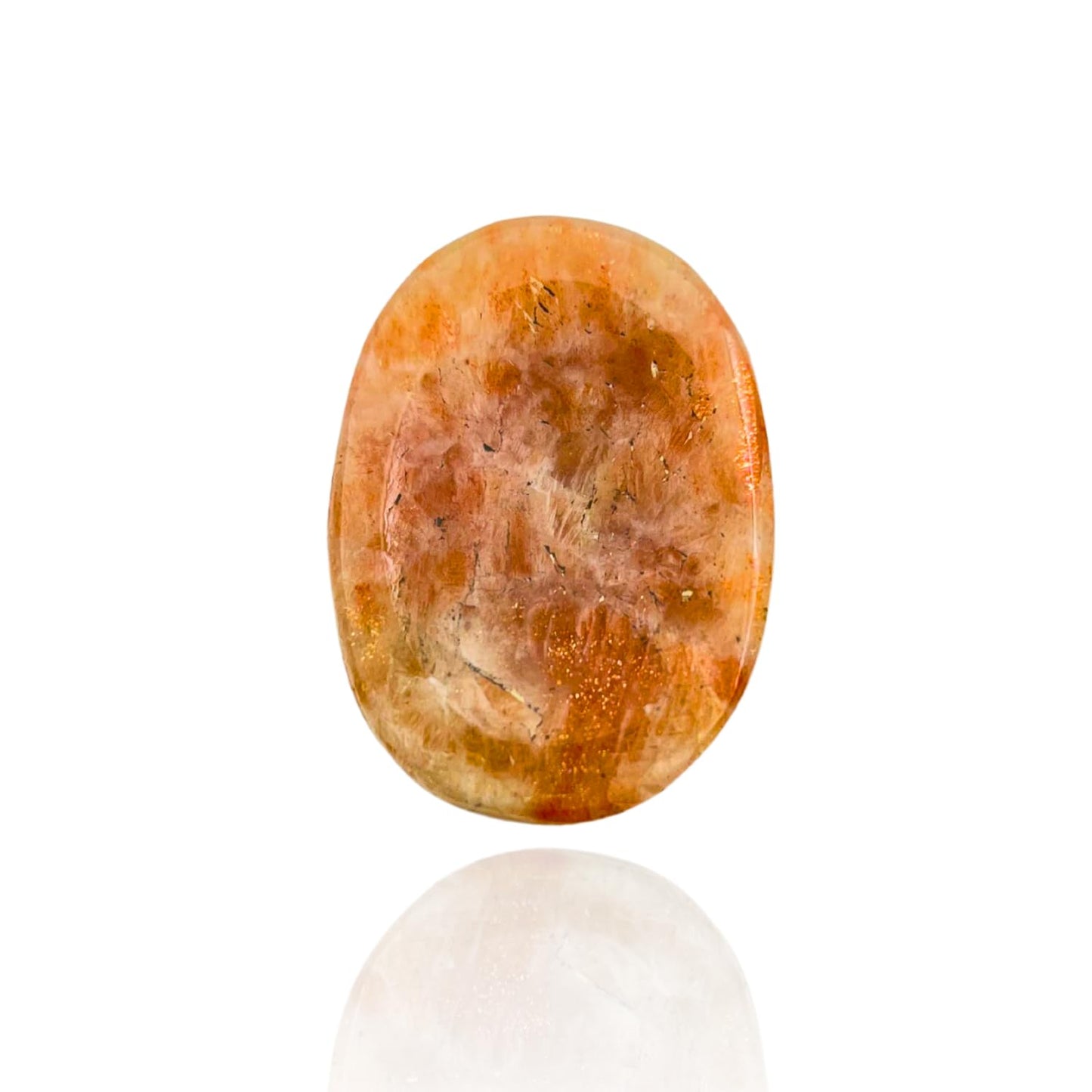 Wholesalegemshop Sunstone Thumb Worry Stones Metaphysical Gemstone Crystal Healing Reiki Men Women Gift FENG Shui Positive Energy Love Wellness Palm Stones Wicca Powerful