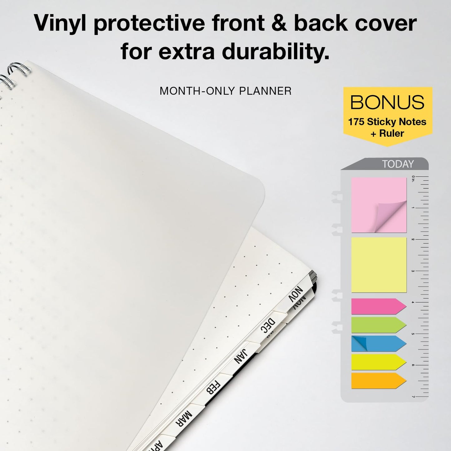 ESSENTIAL 2026 Monthly Planner with Tabs, 8.5"x11": 14 Months (November 2025 - December 2026), Professional, Simple, Easy-to-Use Design and Frosted Poly Cover for Extra Protection (Frosted)