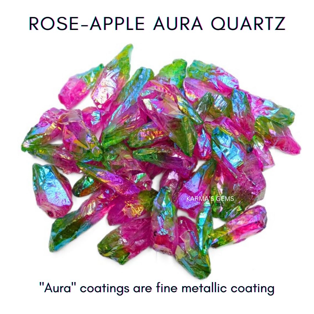 Crystals, Rocks, Jade, Crystals and Healing Stones, Witchcraft Supplies, Healing Crystals, Stones, Healing Stones, Rock Collection, Agate, Raw Stones (Rose - Apple Aura Quartz, 2 Pcs)