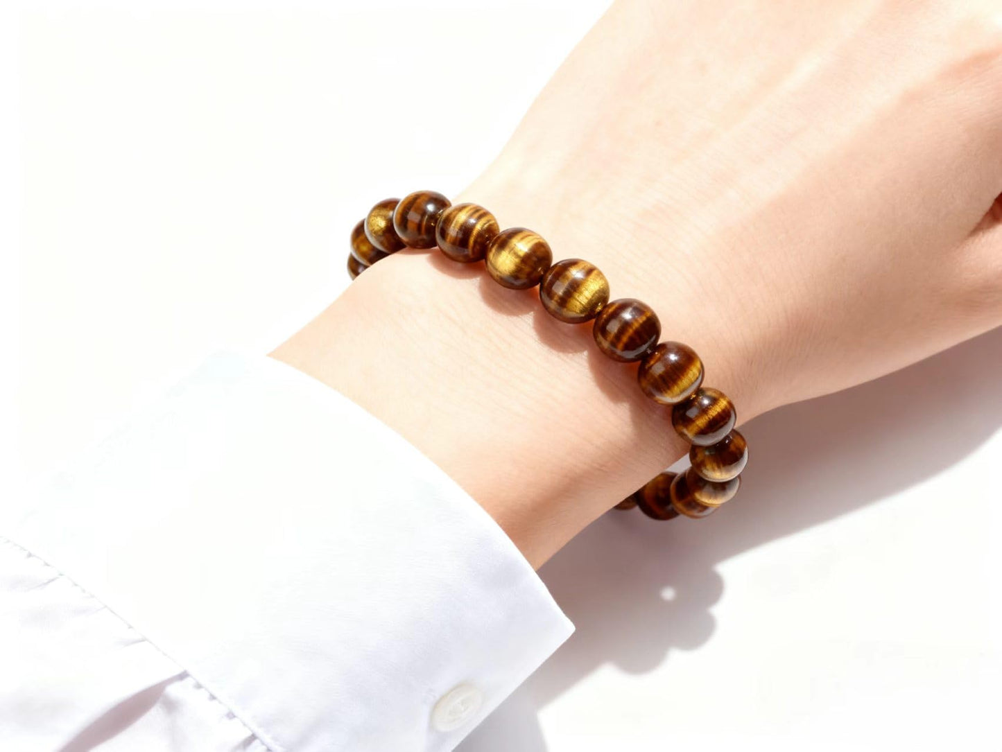 3A Pure Natural Tiger Eye Stone Bracelet - Good Luck, Attract Wealth, Enhance Affection, Exquisite Design