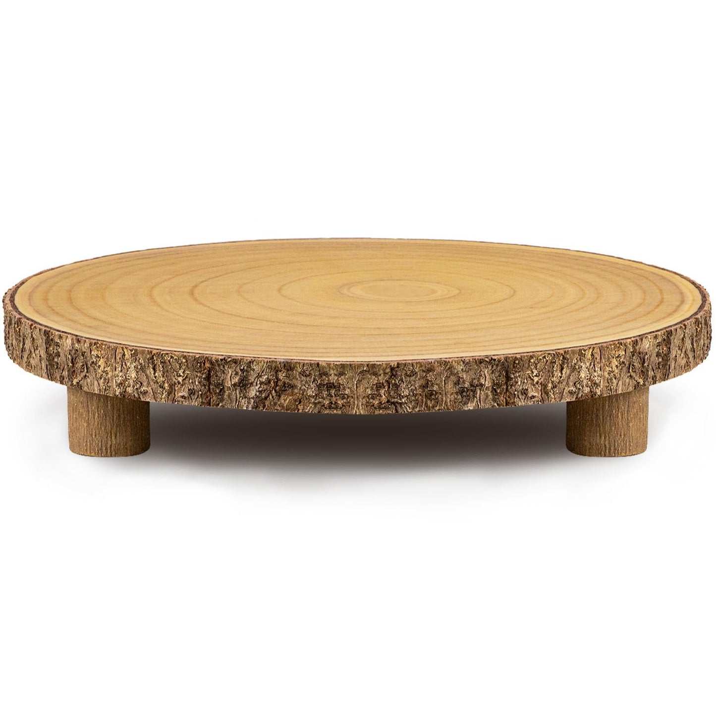 KOUROU Cake Stand Natural Wood Cake Stand with Legs, 11.5-13 Inches Dessert Accessories Cake Rustic Stand，Central Decoration for Festival Party/Baby Party/Wedding/Birthday/Natural Simple Parties
