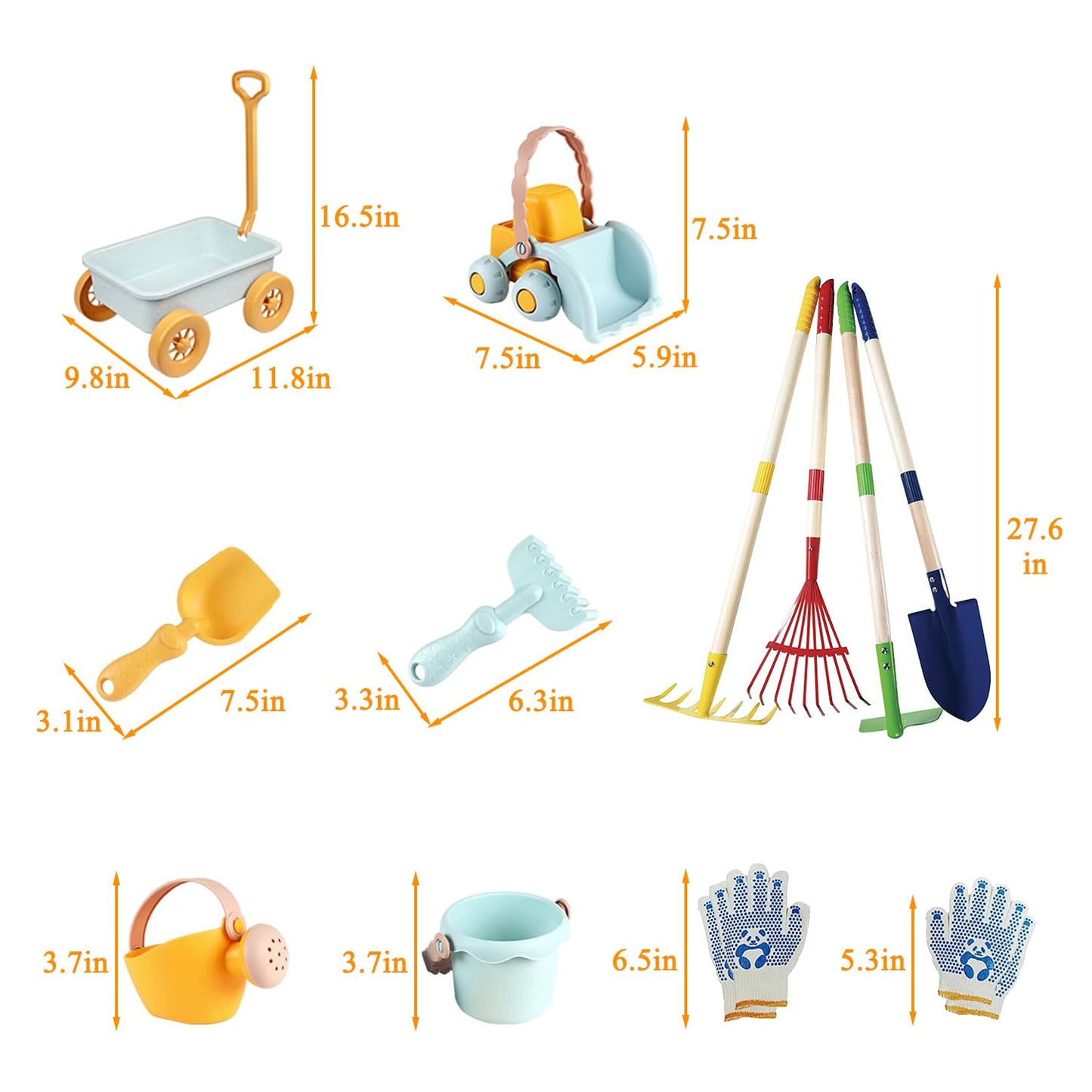 Mostop Kids Gardening Tools Outdoor Toys with Wheelbarrow, Kids Wheelbarrow Outside Toys for Kids Age 4-8, Educational STEM Learning Pretend Toys Outdoor Indoor for Toddlers Kids Boys Girls