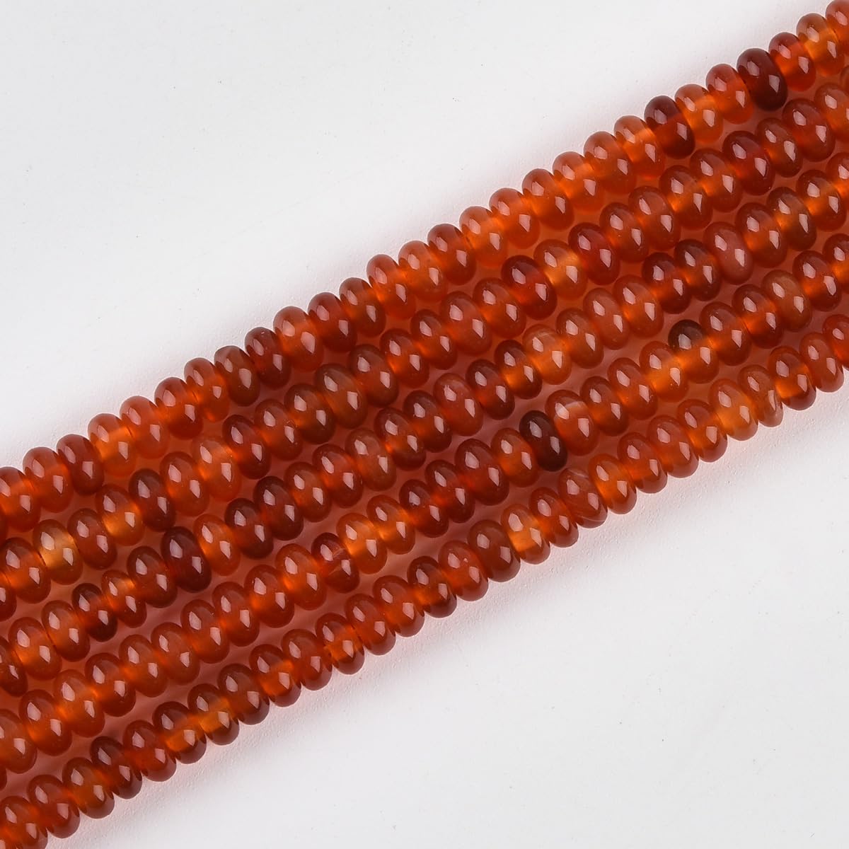 160pcs 4x2mm Natural Carnelian Disk Rondelle Spacer Natural Stone Red Agate Semi Precious Gemstone Loose Beads for Jewelry Making 15 Inch