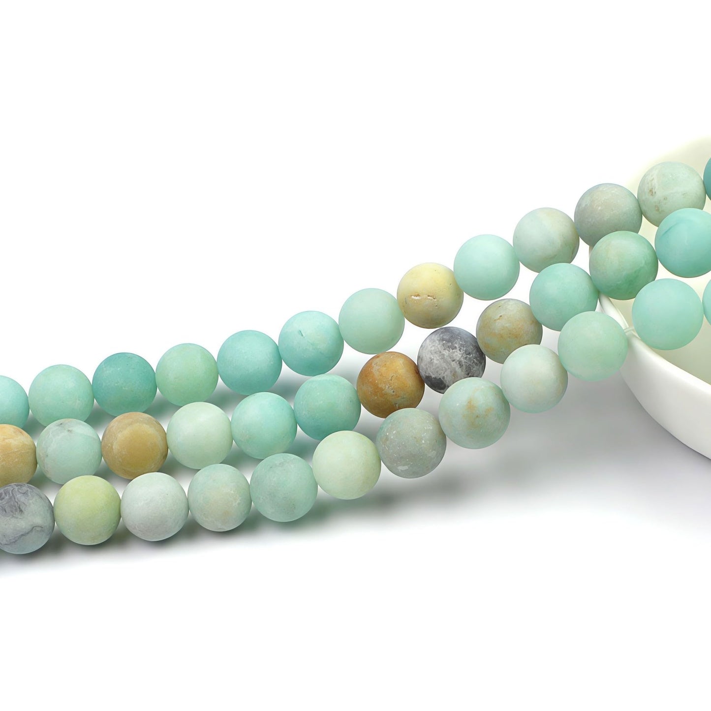MJDCB Natural Matte Amazonite Round Loose Beads for Jewelry Making DIY Bracelet Necklace (8mm)
