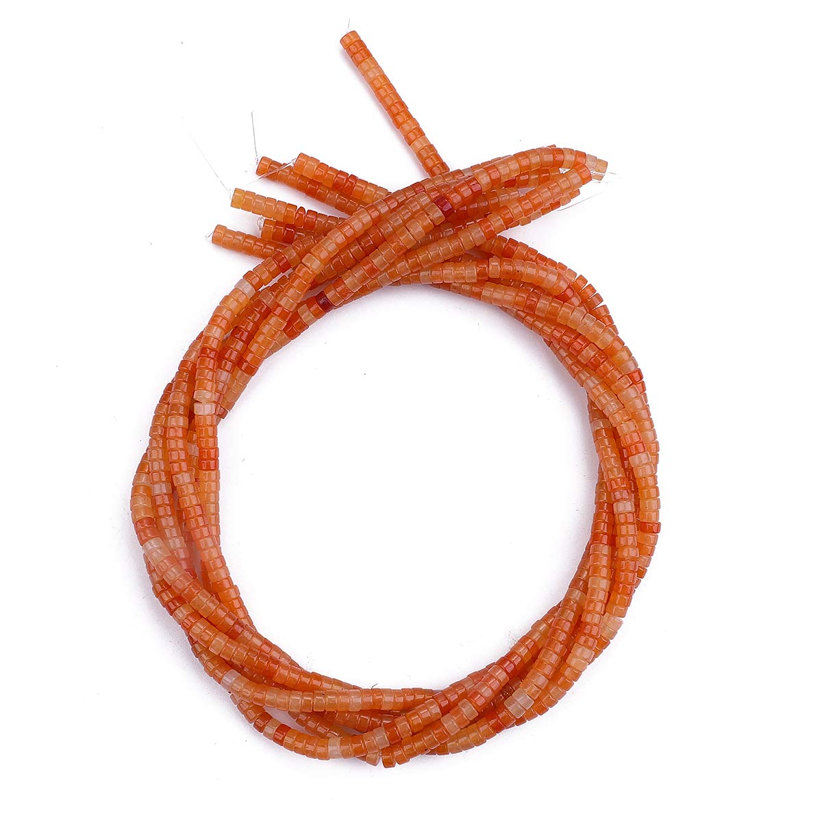 BEADIA Natural Red Agate Spacer Beads Caps Loose Semi Gemstone for Beading Jewelry Making 4mmx2mm 38cm