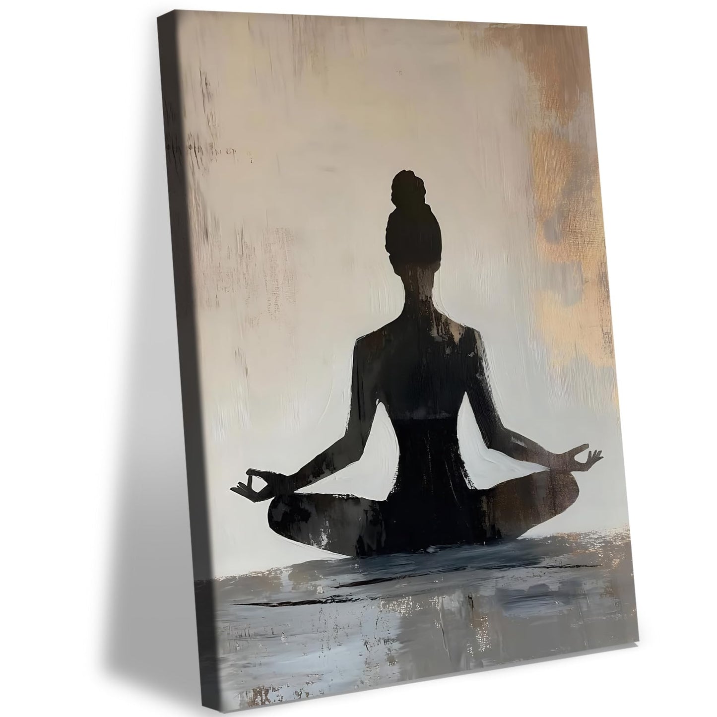 LYYGLYY Framed Yoga Canvas Wall Art, Zen Print Wall Art, Modern Minimalist Yoga Room Poster Artwork for Walls, Calm Mindfulness Wall Decor for Bedrooms, Living Rooms 12×16 Inches