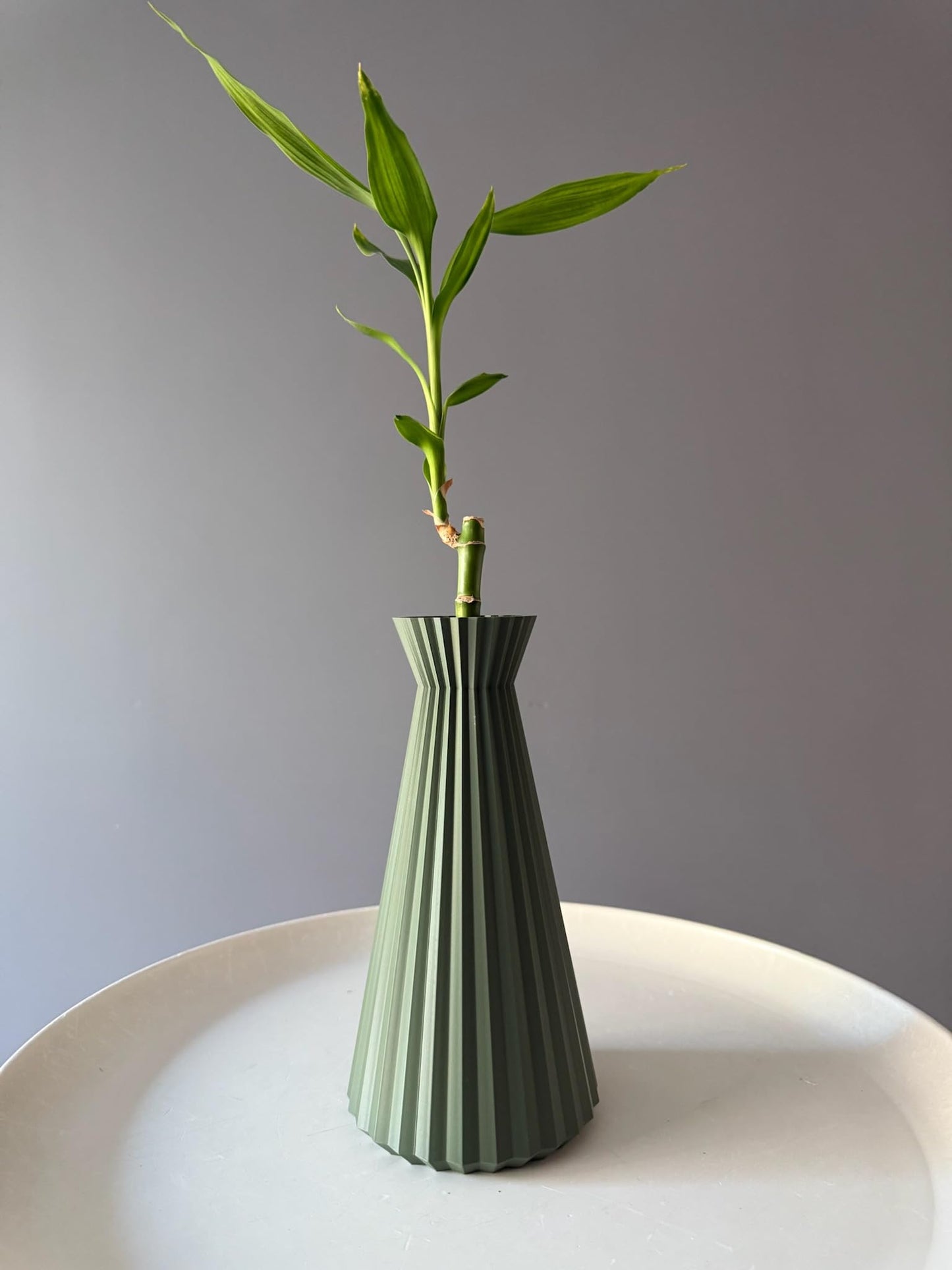 Modern Decorative vase, Geometric Design Feature in Any mid-Century Modern, Contemporary Style Living Room, Kitchen Counter, Dining, Shelf, Office, Coffee Table. 3D Print, 10 inches Tall [sage].