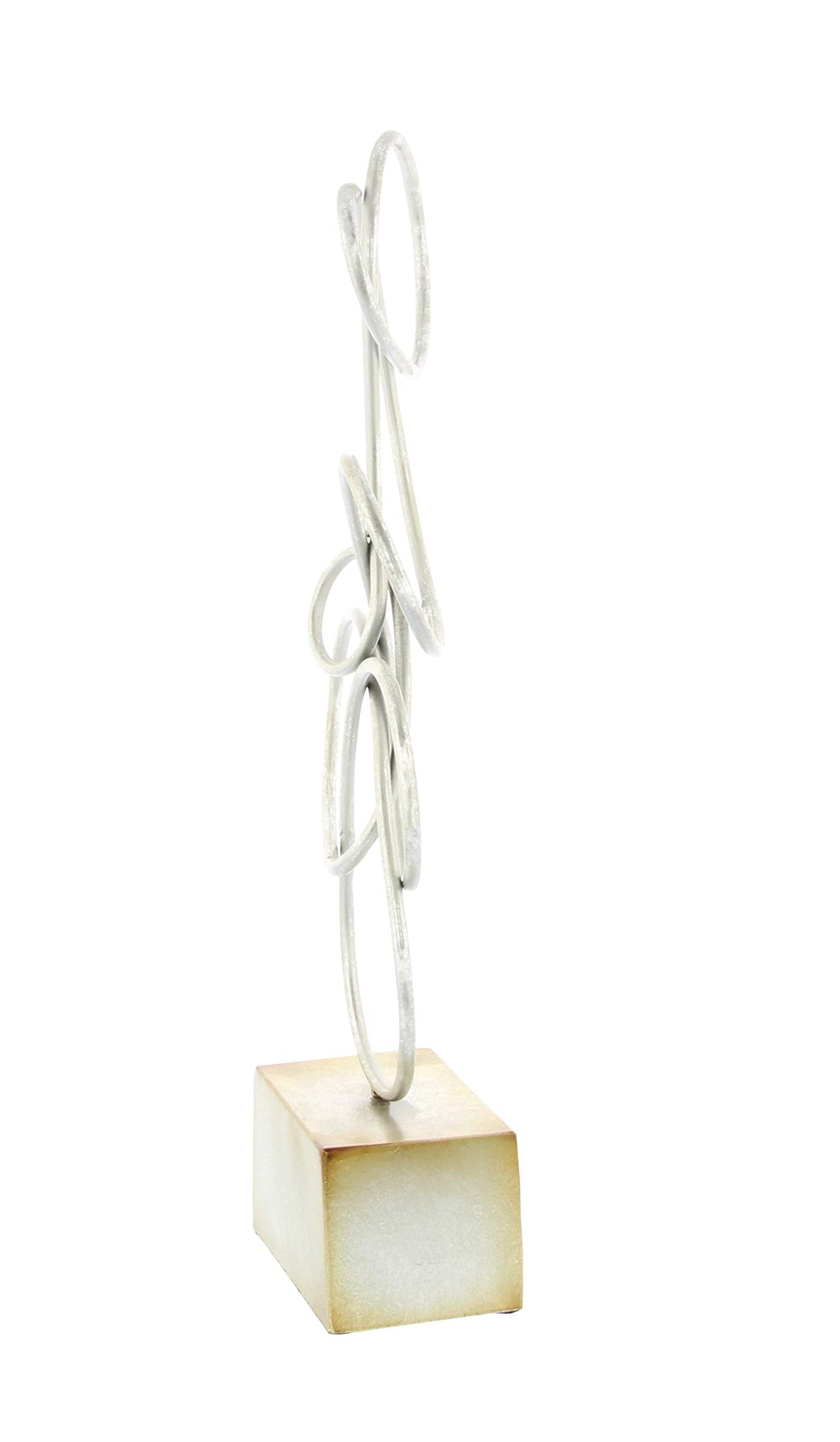 Deco 79 Metal Abstract Decorative Sculpture Swirl Home Decor Statue, Accent Figurine 10" x 4" x 22", Silver