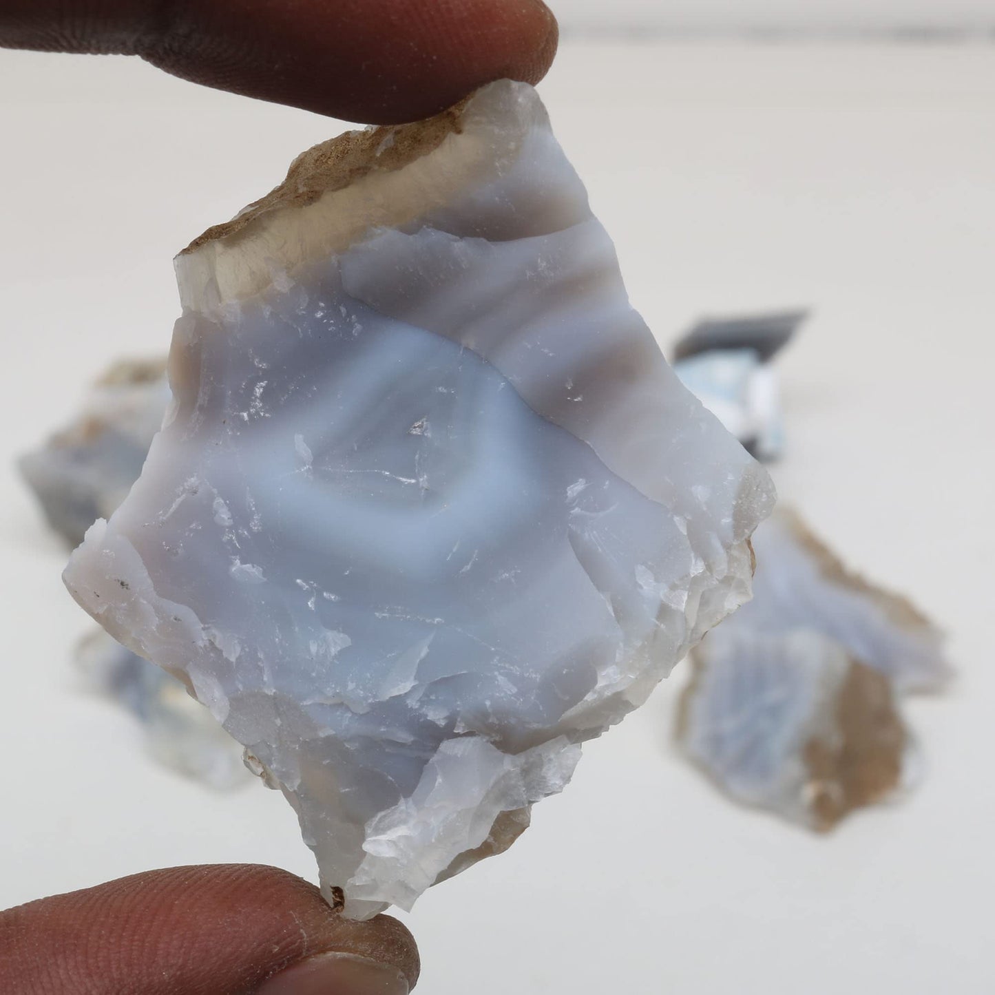 REAL-GEMS Natural Raw Healing Crystals Rough Stones for Tumbling, Cabbing, Polishing, Wire Wrapping, Wicca & Reiki Crystal Healing, Mix Gemstones,7 Chakra (Blue Lace Agate)