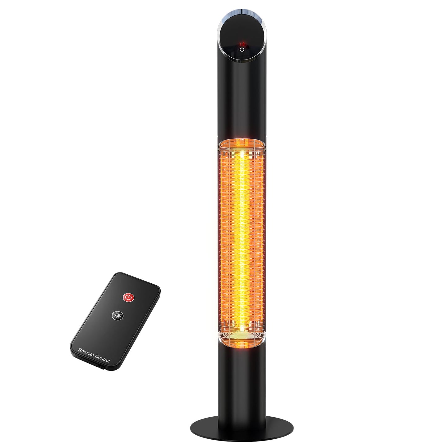 Outdoor Electric Patio Heater, Portable Infrared Heater, Heaters for Outdoor/Indoor Use, Standing Heaters for Patio, Garage, Backyard, 1500W, Black