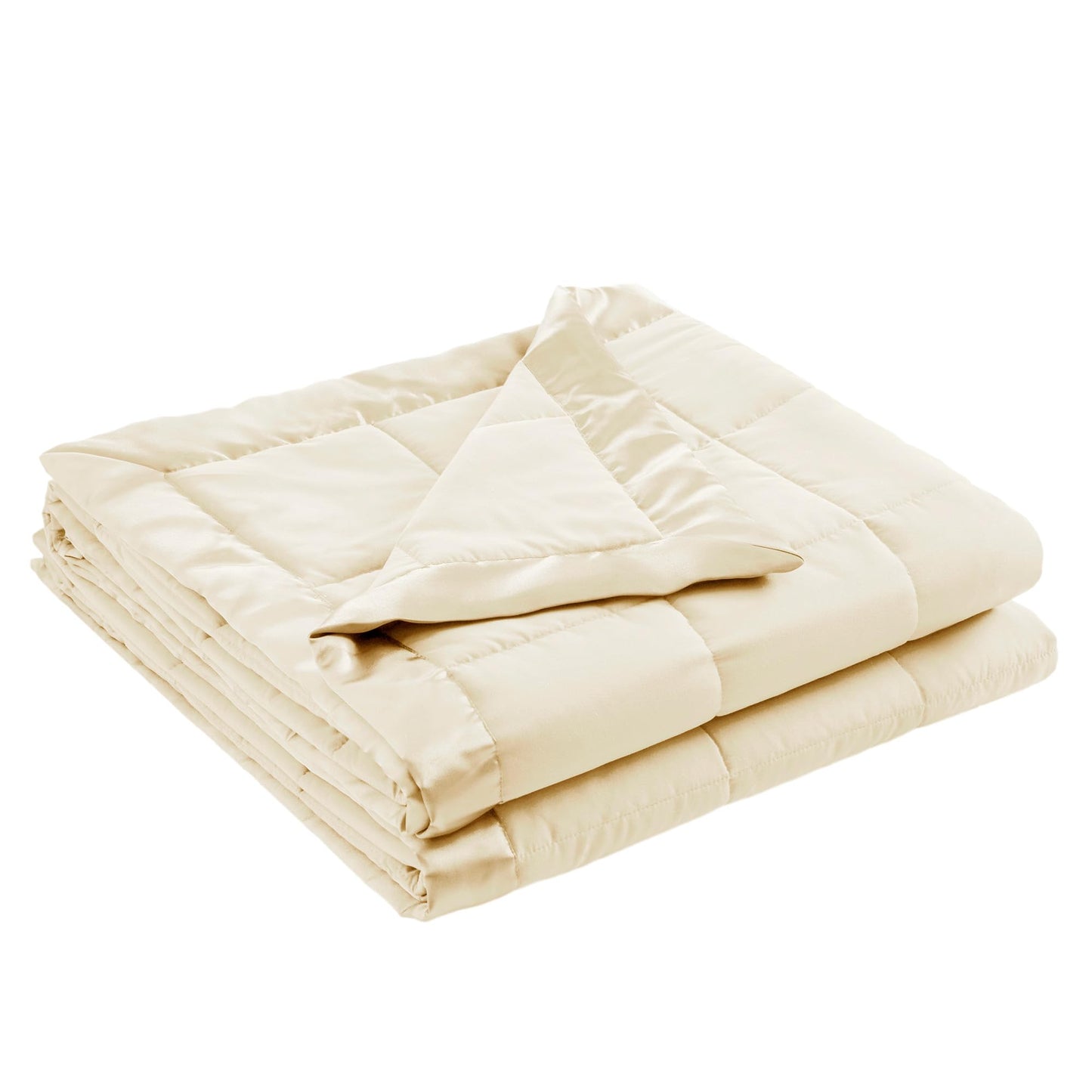 Madison Park Windom Down Alternative Blanket, Premium 3M Scotchgard Moisture Wicking Treatment, Lightweight and Soft Bed Cover For All Season, Satin Trim, Cream Full/Queen