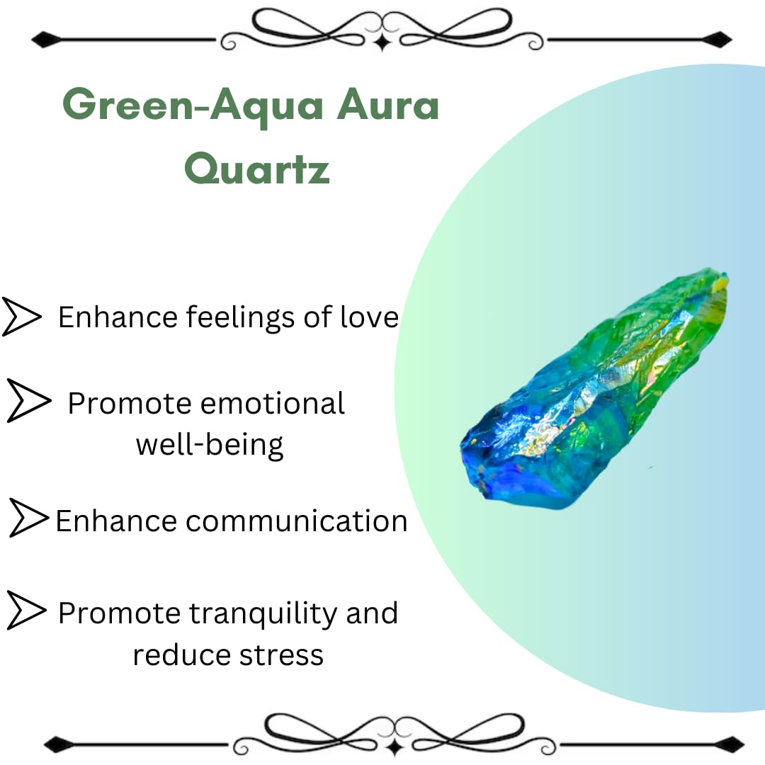 Crystals, Rocks, Jade, Crystals and Healing Stones, Witchcraft Supplies, Healing Crystals, Stones, Healing Stones, Rock Collection, Agate, Raw Stones (Aqua-Green Aura Quartz, 2 Pcs)