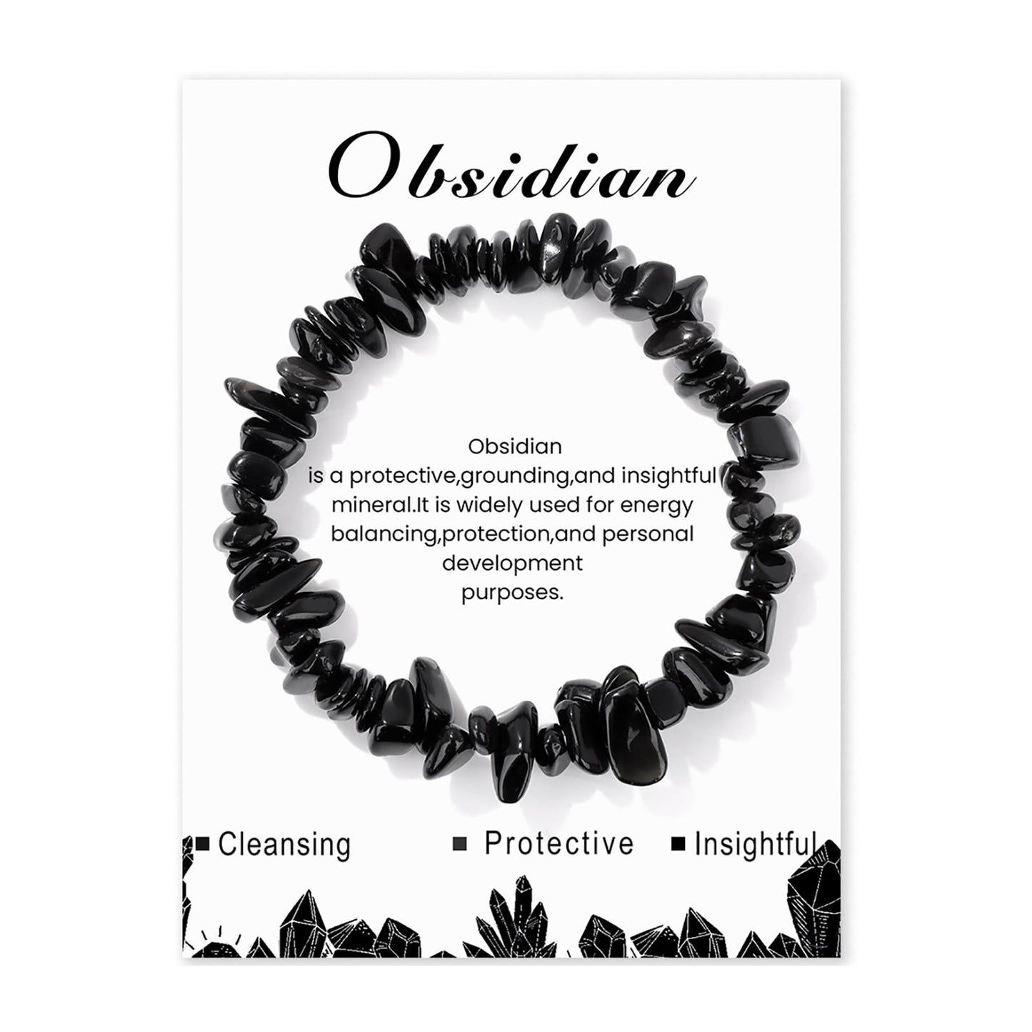 Black Obsidian Bracelet for Men Women Adjustable Black Onyx Bracelet Black Crystal Bracelets Natural Stone Bracelet Black Tourmaline Bracelet for Men Women