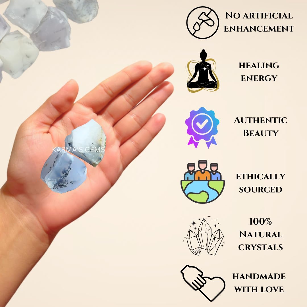 Crystals, Rocks, Jade, Crystals and Healing Stones, Witchcraft Supplies, Healing Crystals, Stones, Healing Stones, Rock Collection, Agate, Raw Stones (Dendritic Opal, 2 Pcs)