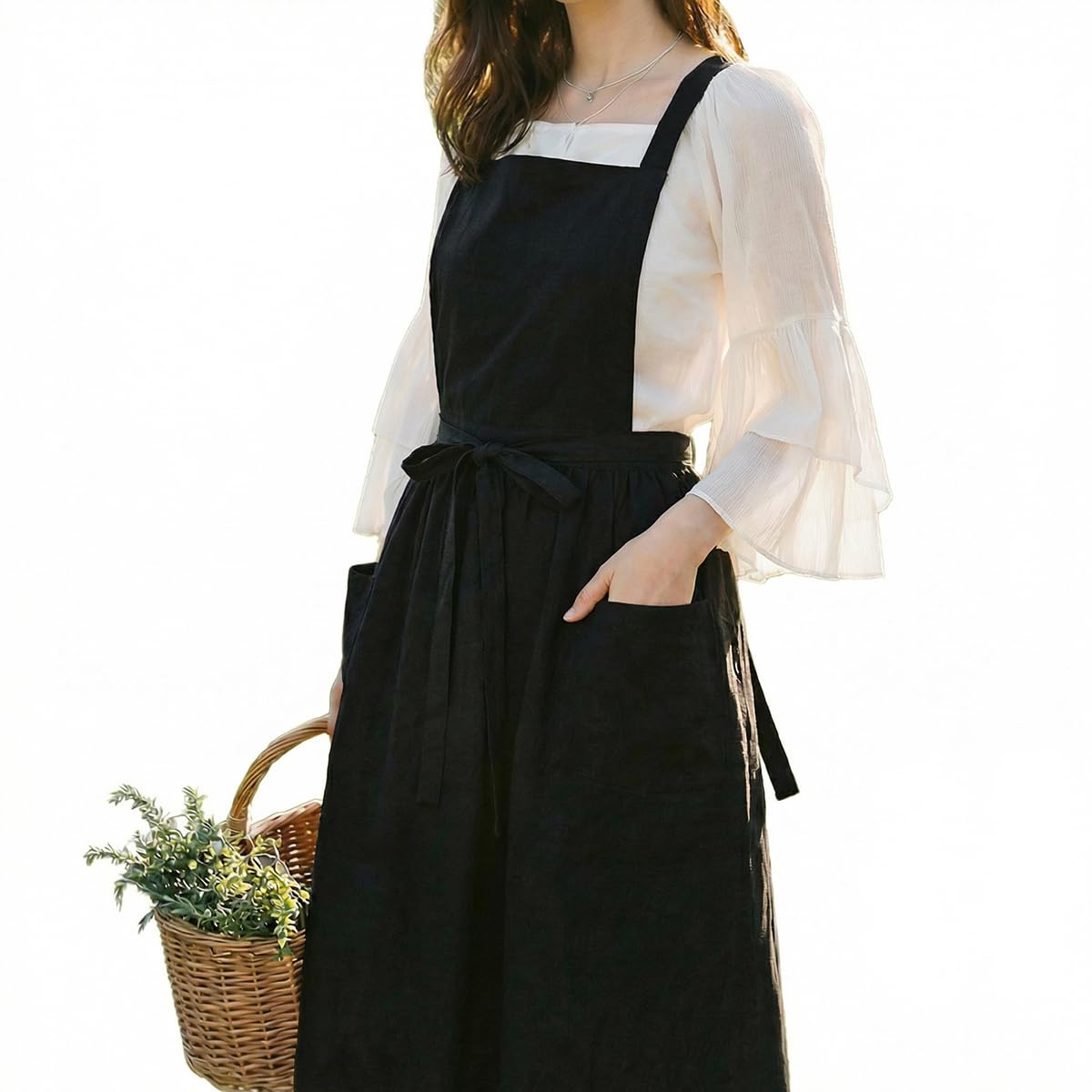 Yipruodhjkw Aprons For Women With Pockets, Suitable For Gardening Work, Kitchen Chef Apron Cooking