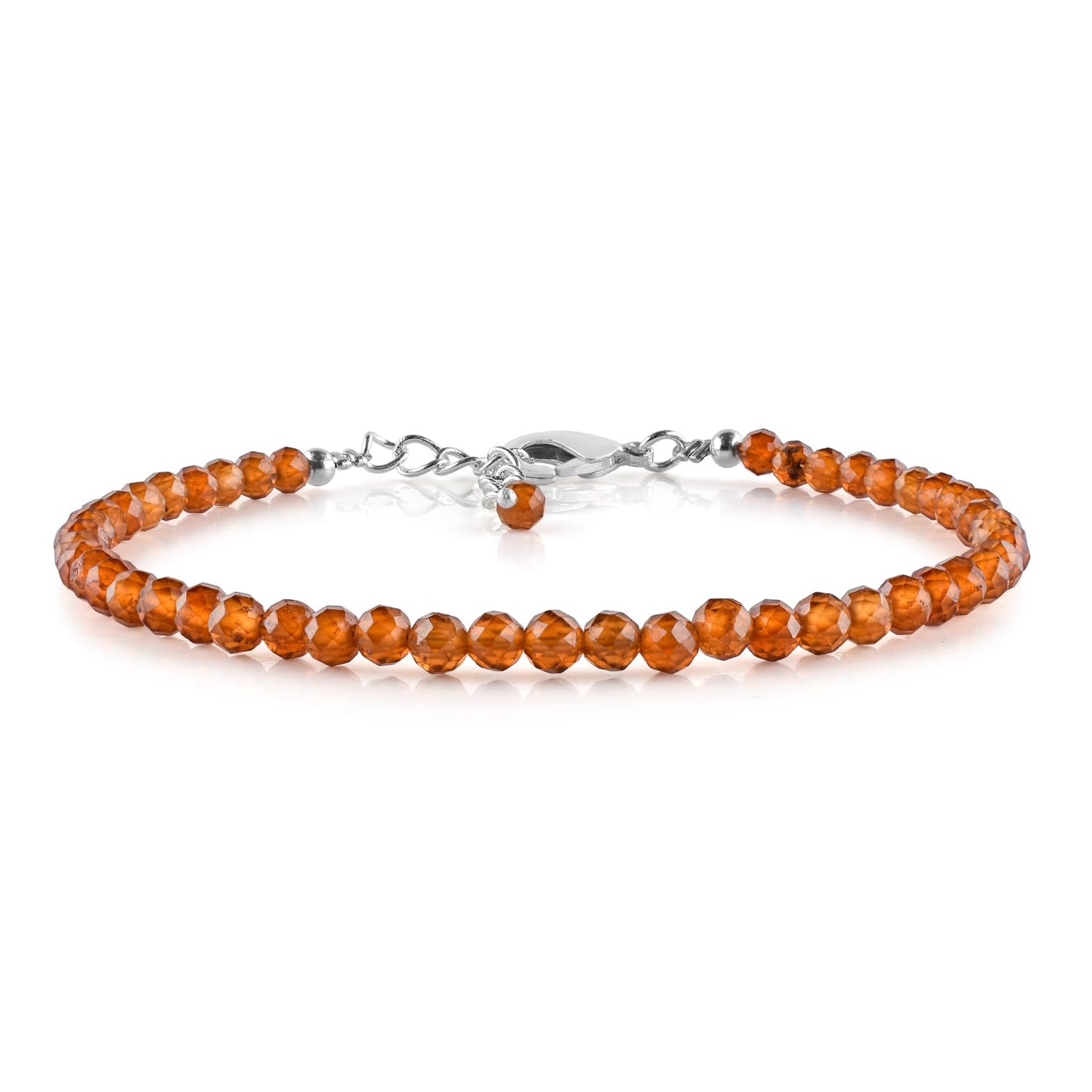 YANARA Garnet Bracelets For Women, Natural January Birthstone, Gemstone Beads Handmade Chakra Healing Crystals Jewelry, Silver Plated Chain 8 inch, Birthday Gifts For Women