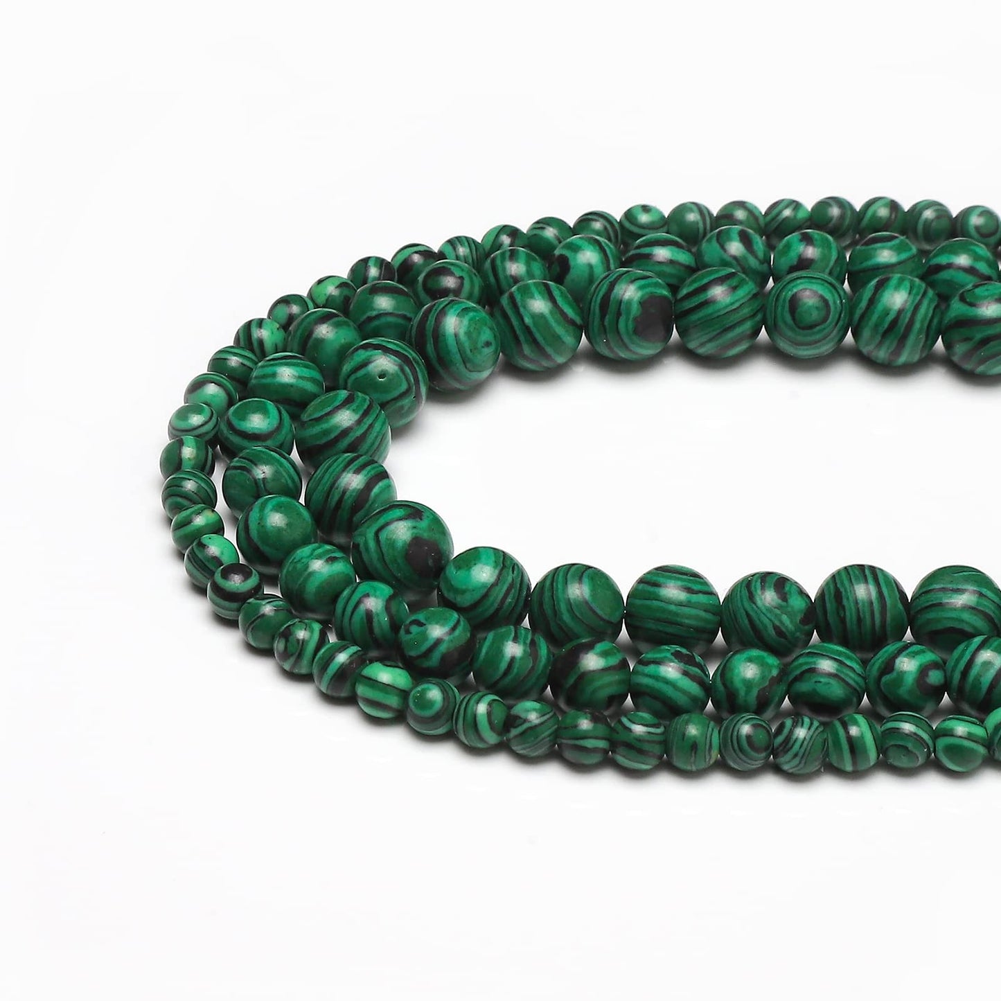45pcs 8mm Malachite Loose Beads for Jewelry Making, Natural Semi Precious Beads Round Smooth Gemstone Spacer Beads Charms for Necklaces Bracelets