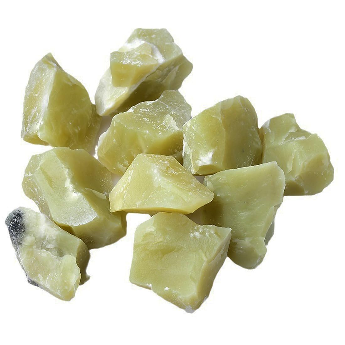 Yellow Jade Raw Crystals, Large 1.25-2.0" Healing Crystals Natural Rough Stones Crystal for Tumbling, Cabbing, Fountain Rocks, Decoration, Polishing, Wire Wrapping, Wicca & Reiki