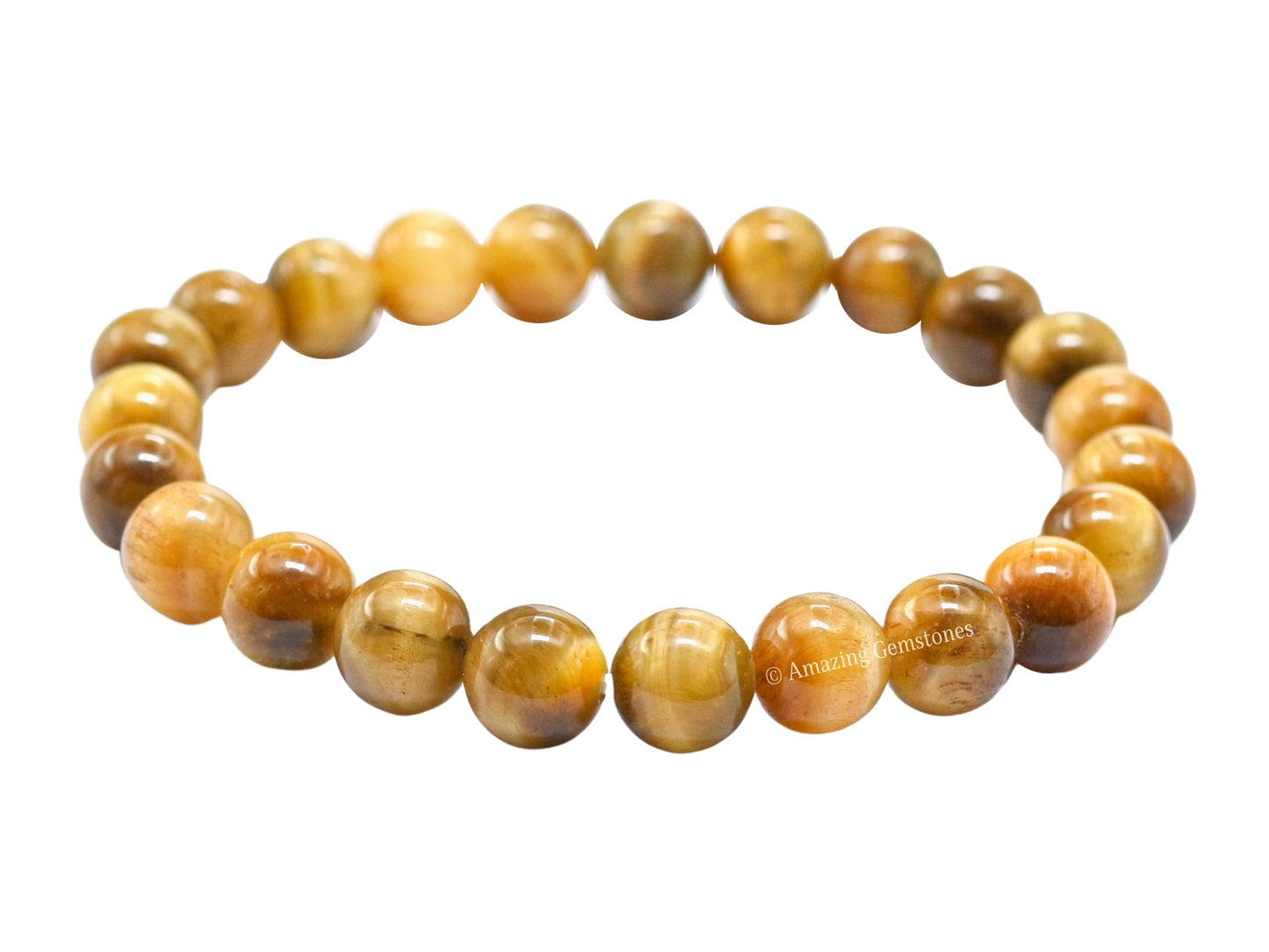 Amazing Gemstone Crystal Bracelet for Women Men's Gifts - Protection Healing Crystal Bracelet - 8mm Gemstone Beaded Stretchable Bracelet Pulseras Para Hombres Mujer Stocking Stuffers Mothers Day Gift (Yellow Cat's Eye)