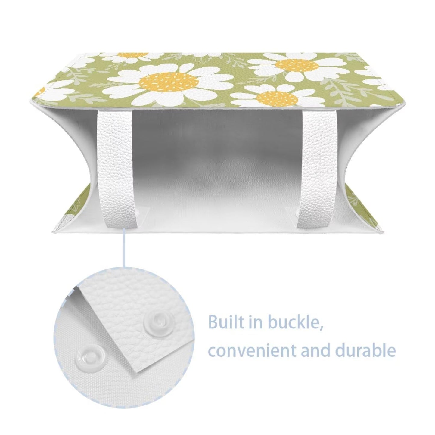 PJHEQOXE Flowers Pattern Tissue Box Cover Custom Tissue Box Cover Magic Sticker Pu Tissue Box Cover Rectangular for Home Coffee Table Decor Room Office Decor 9.7 x 5.2 X 5.12 Inch （Green）