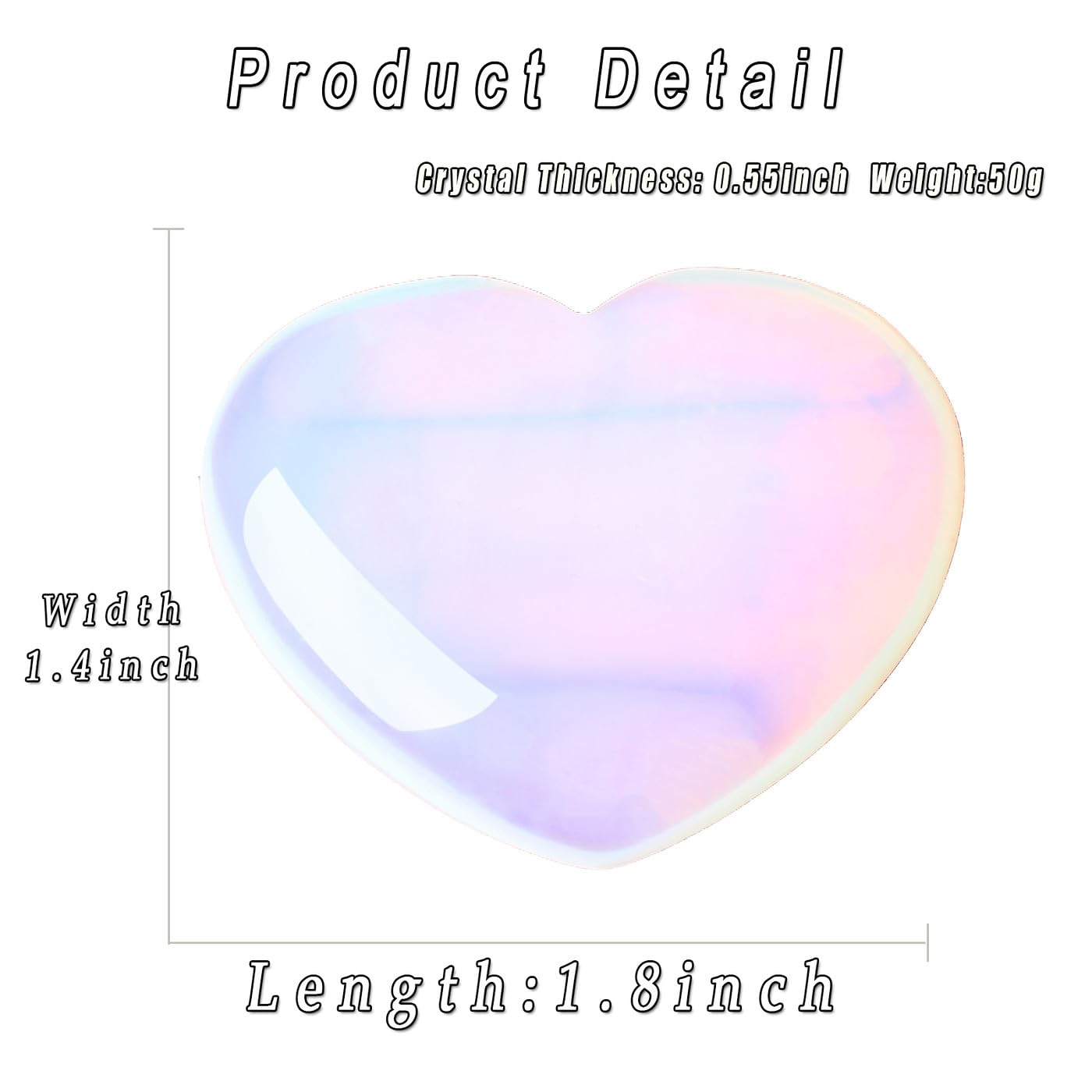 MAIBAOTA 45 mm Opalite Stones Heart Love Crystal Valentines Gifts for Herfriend Wife Opal Stone Reiki Crystal Gemstone Worry Stones for Anxiety