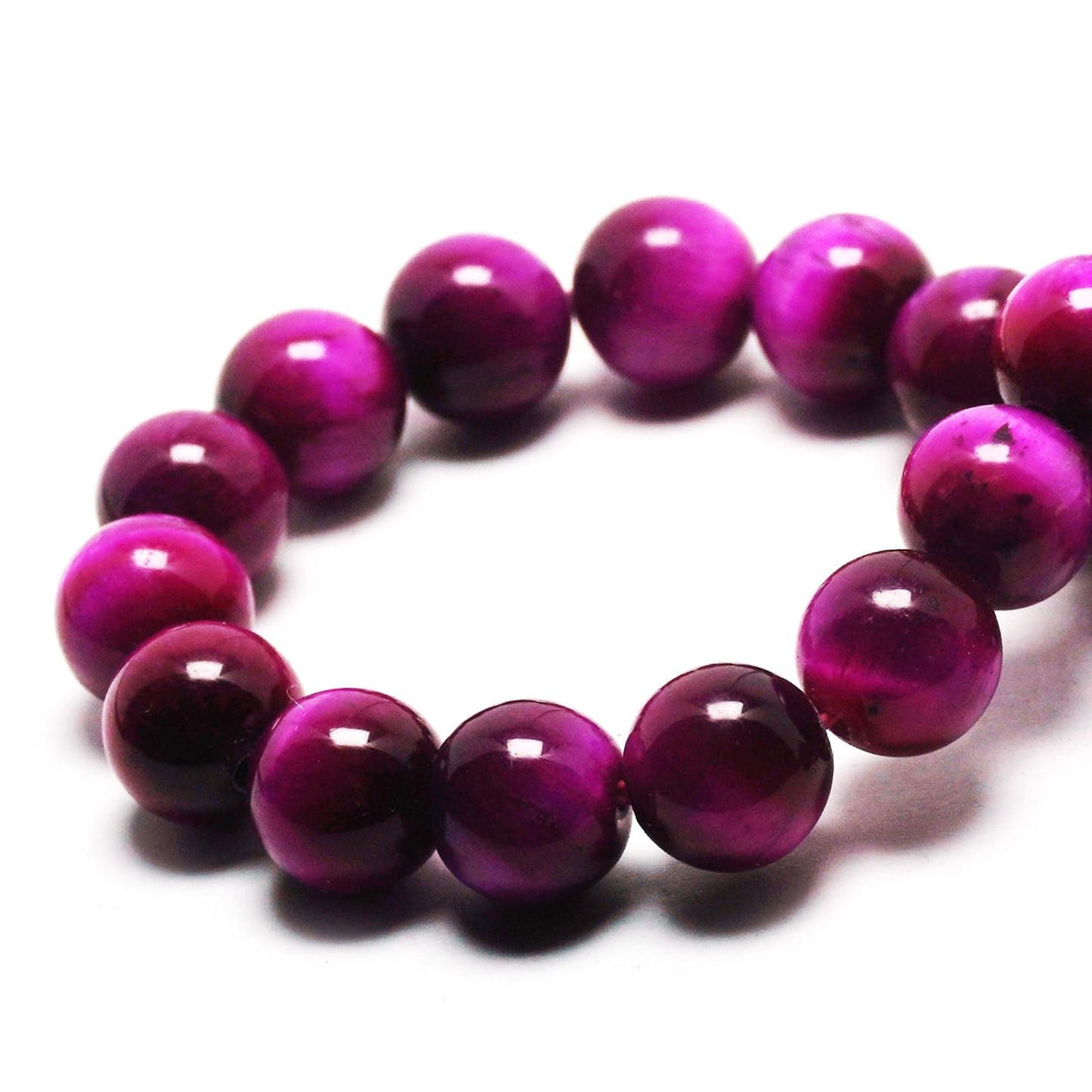 DIQIO Natural Stone Beads Gemstone Beads for Jewelry Making - 6mm Magenta Tiger Eye Beads for Bracelets, Pink Rose Jasper Round Beads(58-60pcs, 6mm, Magenta Tiger Eye)