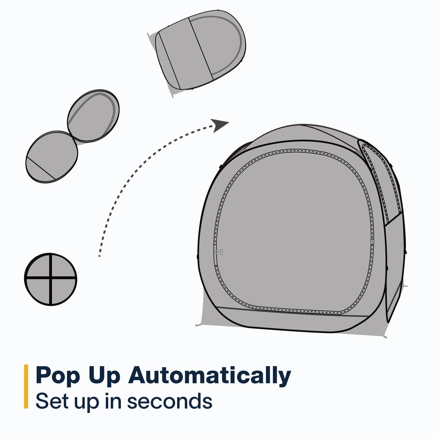 EighteenTek® Pop Up Weather Pod, Sport Pod with Attached Floor, 360° Clear View, UPF 50+ UV Protection, Waterproof All-Weather Instant Shelter for Sports Camping Fishing 70"x70"x63"H