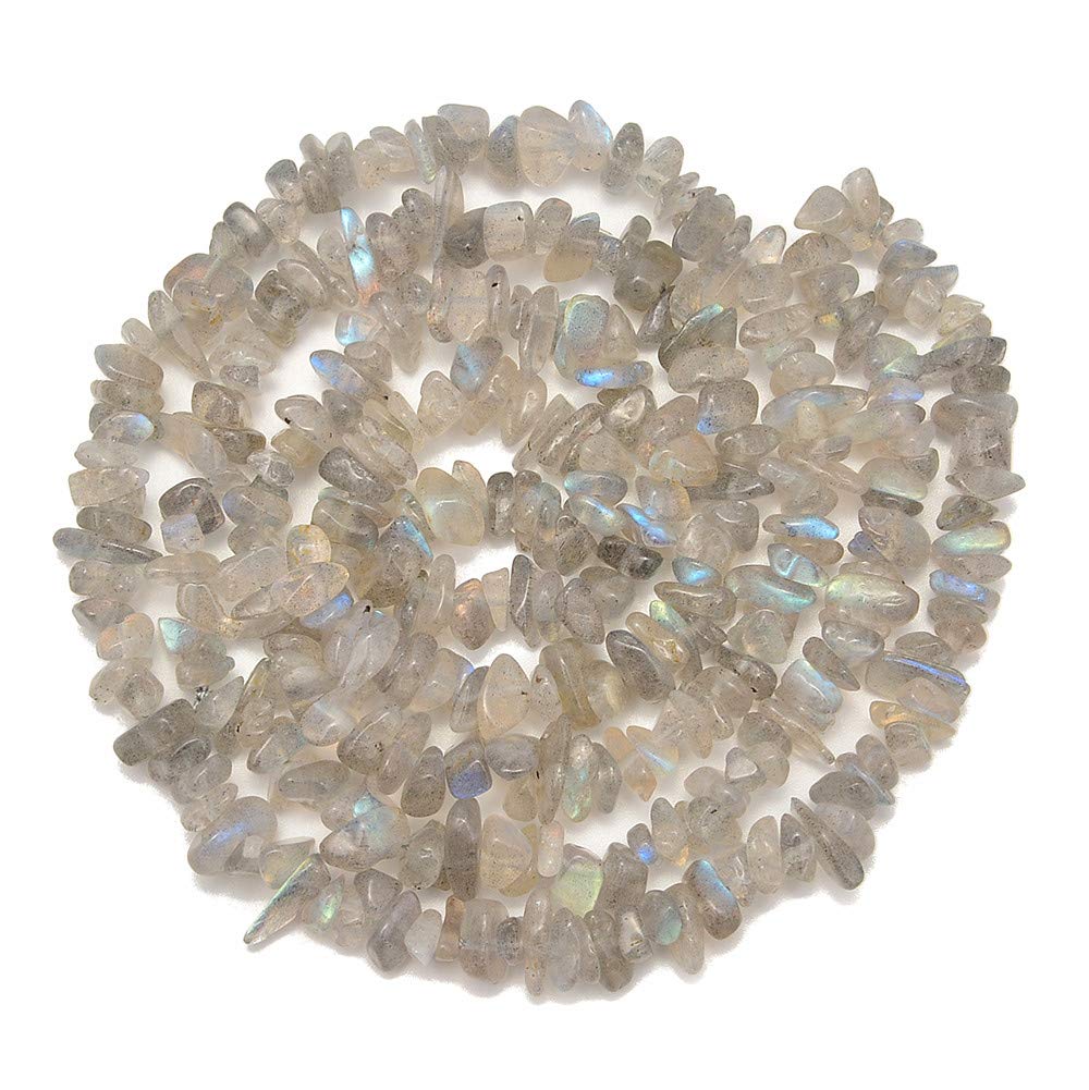 PLTbeads Gemstone Chips Natural Labradorite3-5mm Healing Crystals Waist Bracelets Necklace Kit Irregular Stone DIY Crafts Design Jewelry Making Approxi 32 inch