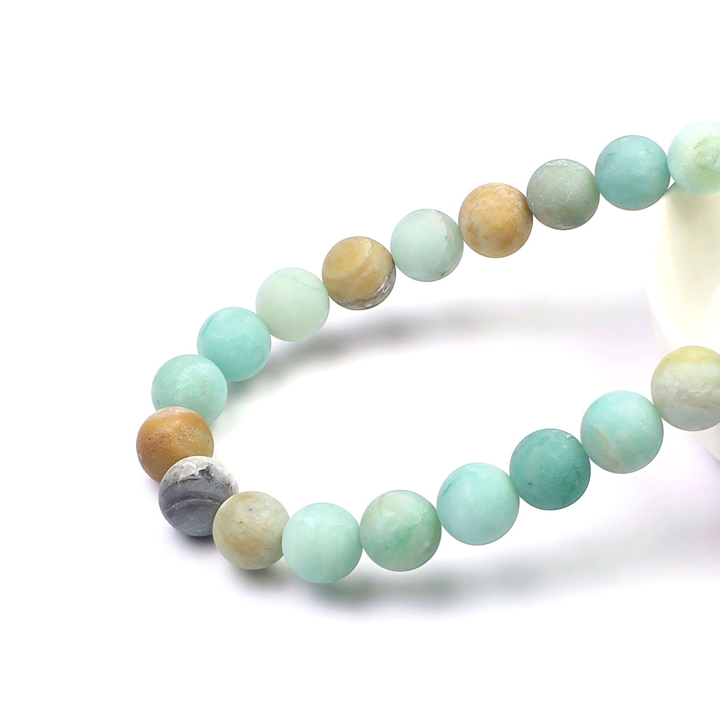 MJDCB Natural Matte Amazonite Round Loose Beads for Jewelry Making DIY Bracelet Necklace (10mm)