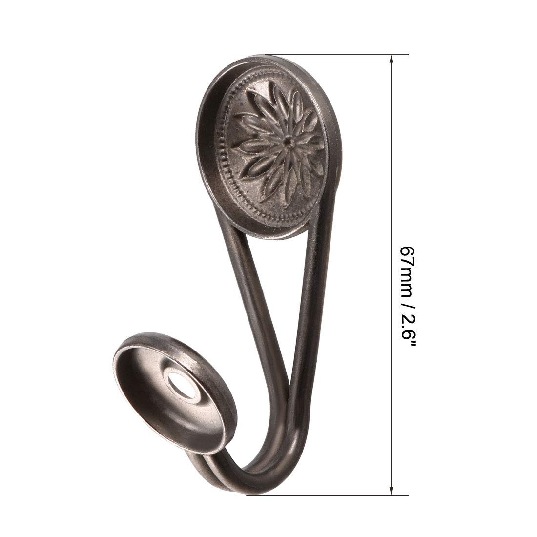 uxcell Decorative Curtain Drapery Holdback Wall Mounted Hook for Window Bronze 67mm x 30mm x 40mm 2Pcs