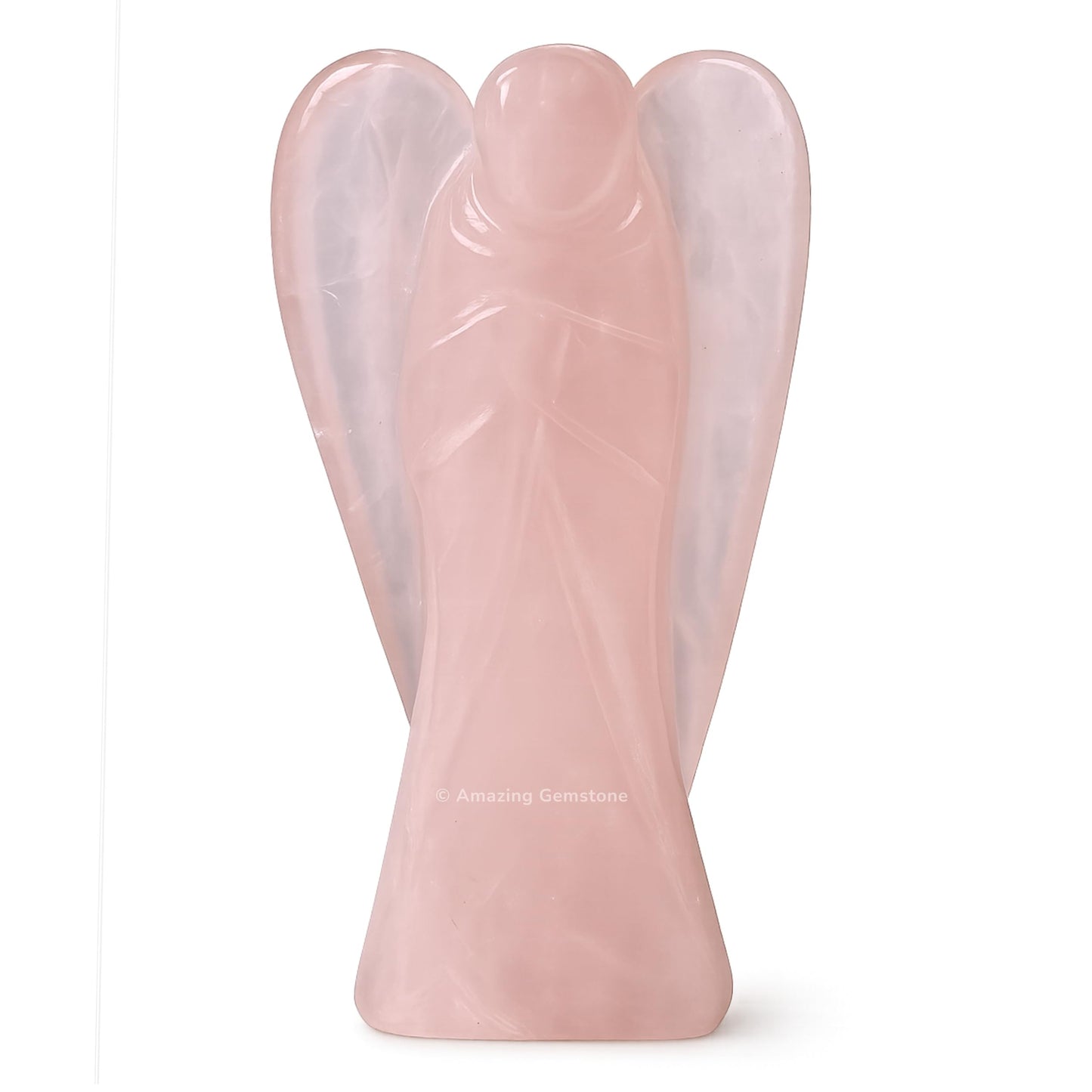 Amazing Gemstone Rose Quartz Angel - Rose Quartz Crystal Angel and Pocket Guardian Angel Crystal Figurines (3 inches)