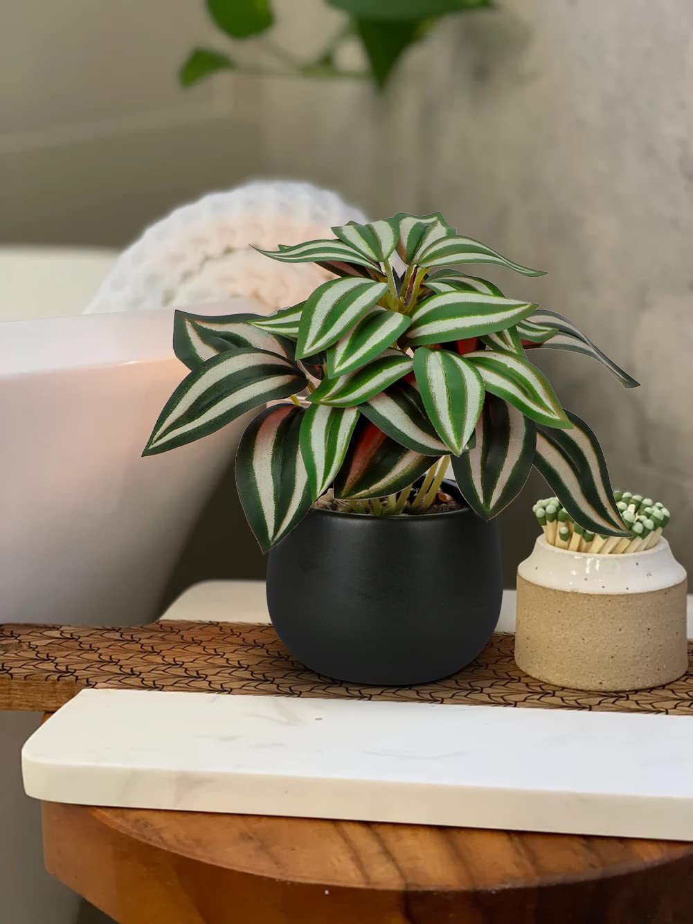 Briful 3PCS Fake Plants Potted Artificial Plants Mini Faux Plants in Black Ceramic Pots Greenery Décor for Home Office Table Room Farmhouse Indoor Decoration