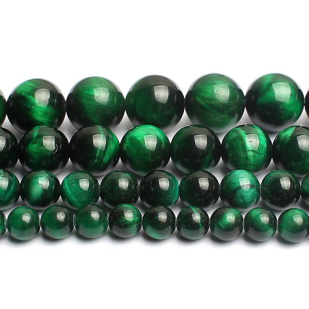 Natural Green Tiger Eye Gemstone Round Loose Beads for Jewelry Making Findings Accessories 1 Strand 15 inches (6mm)