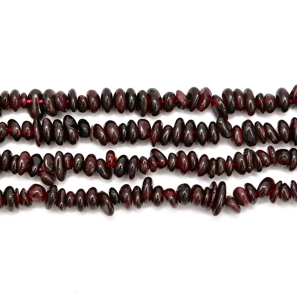 PLTbeads Gemstone Chips Natural Red Garnet 3-5mm Healing Crystals Waist Bracelets Necklace Kit Irregular Stone DIY Crafts Design Jewelry Making Approxi 32 inch