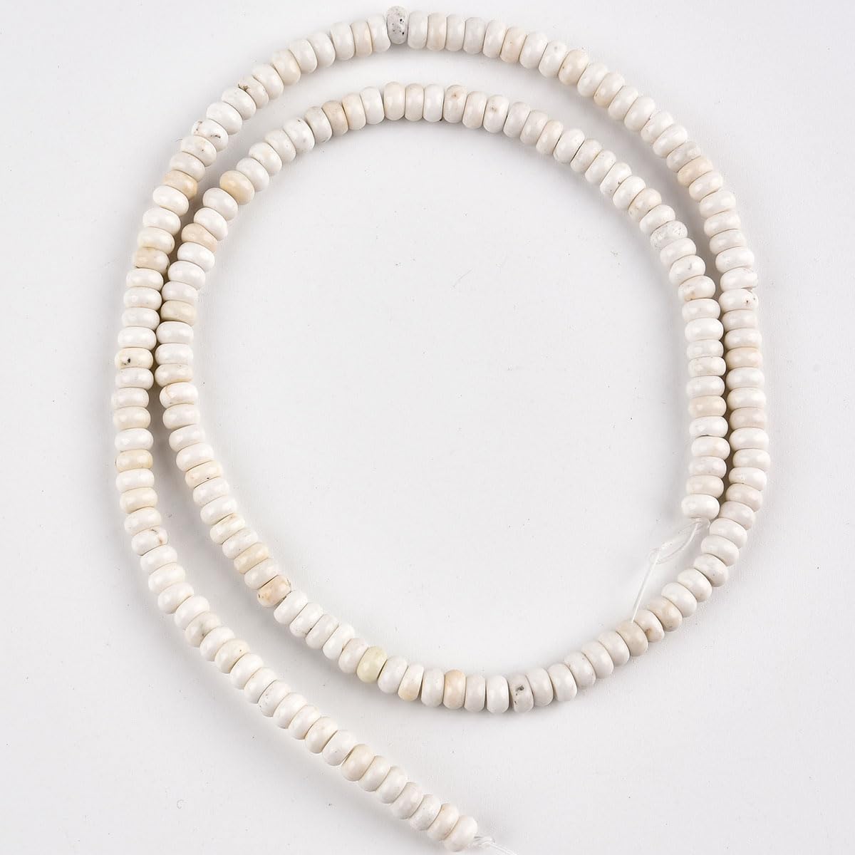 170pcs 4x2mm Natural White Turquoise Disk Rondelle Spacer Stone Semi Precious Gemstone Loose Beads for Jewelry Making 15 Inch