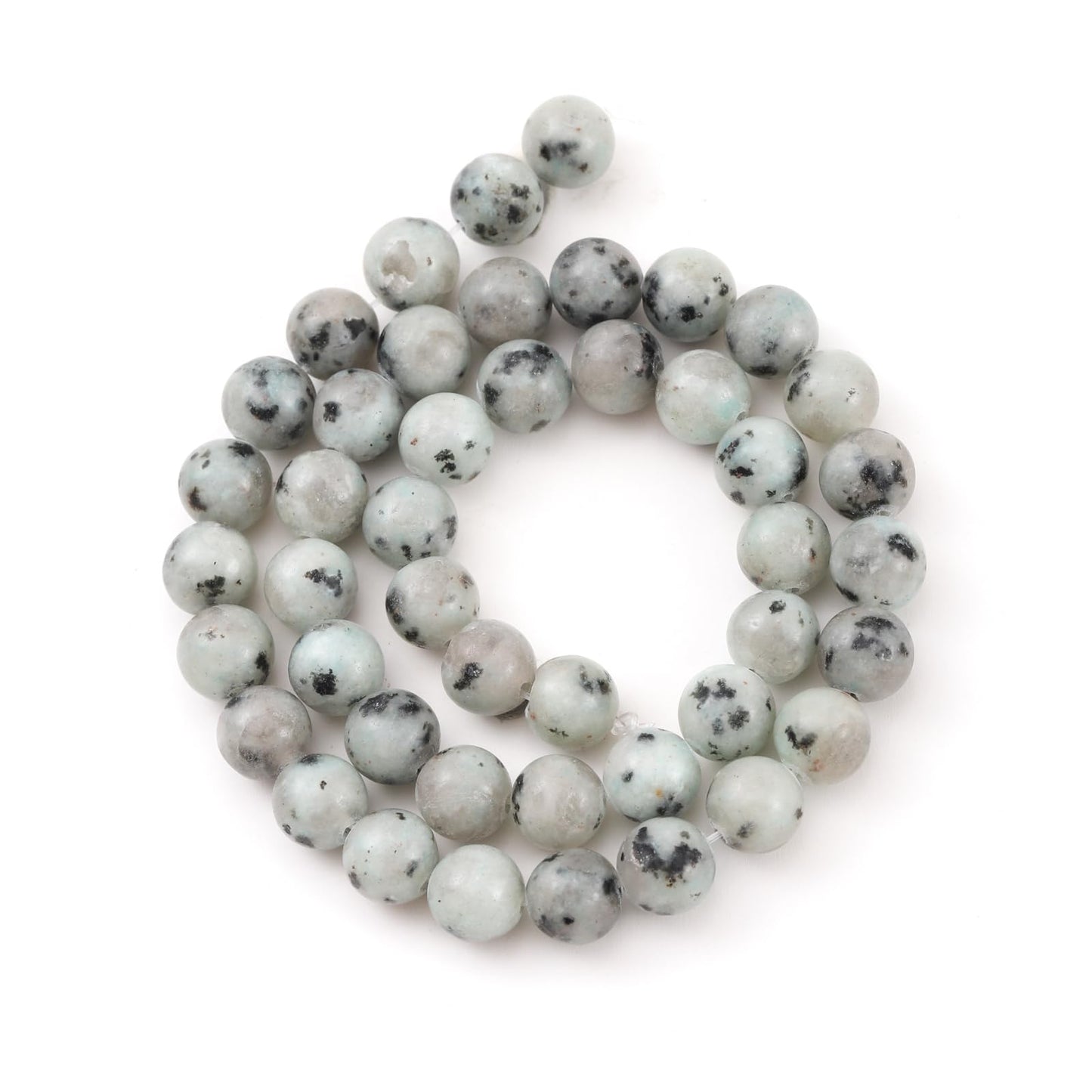 8mm 45pcs DIY Natural Kiwi Jasper Stone Beads Round Healing Crystal Gemstone Loose Beads for Jewelry Making Handmade Bracelet Necklace