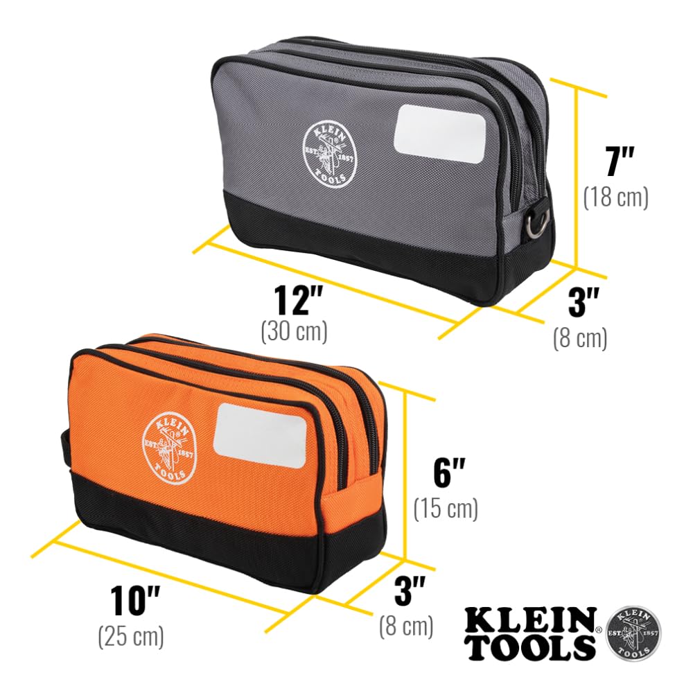 Klein Tools Tool Pouch, Dual Compartments, Heavy-Duty Tool Bag Organizer, Multipurpose Bag