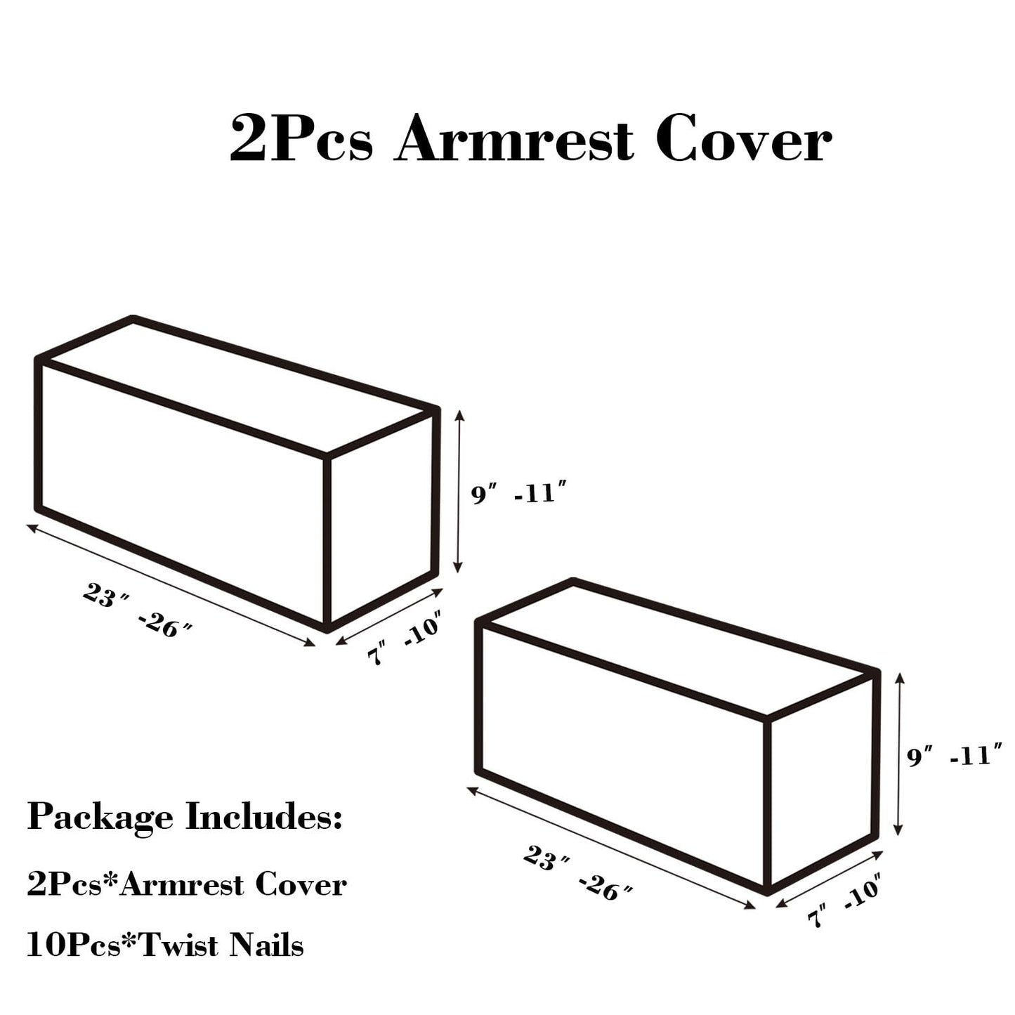 Disayu 2Pcs Couch Arm Covers, Armrest Cover for Sofa, Sofa Arms Covers Washable Arms with Twist Pins Soft,Skin-Friendly for Pets (Texture Gray, Armrest Cover)