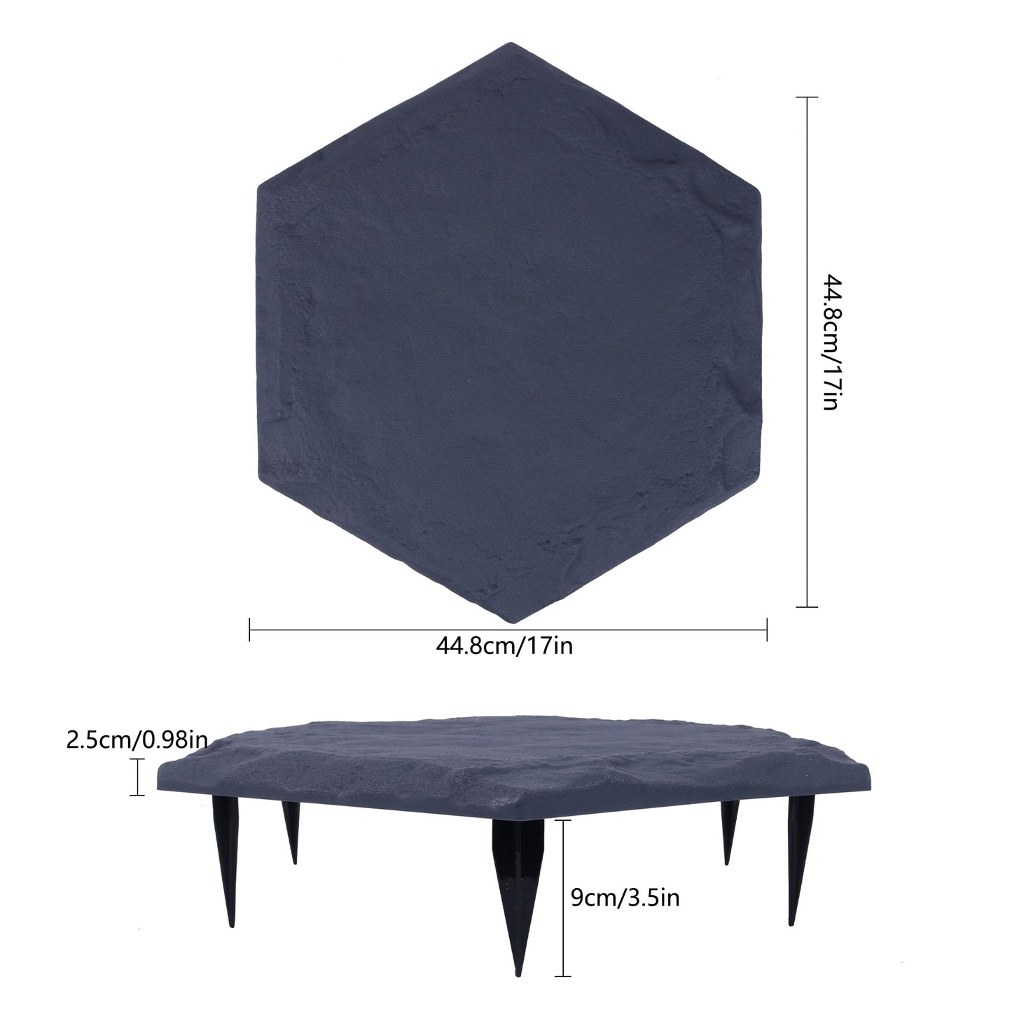 4Pcs Large Stepping Stones Outdoor Garden Walkway, Durable Plastic Pavers for Patio, Pathway, and Landscaping, Weatherproof Stepping Stones with Ground Stakes for Easy Installation