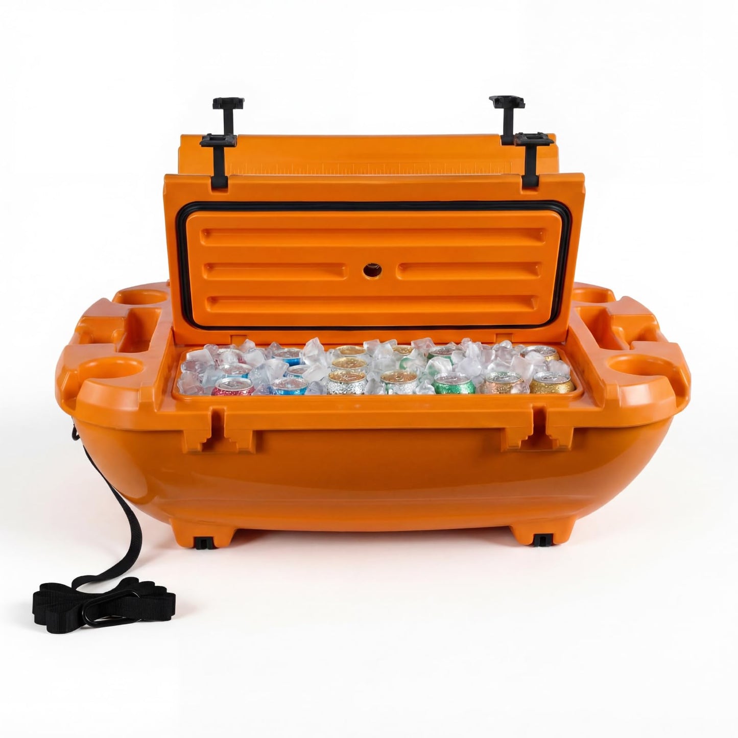 VEVOR 40QT Floating Cooler, Spacious Floating Ice Chest with Dry Storage Vessel & Tow Rope, Premium LLDPE Beverages Cooler for Water & Land, Smooth Cruiser on Lake River Beach Kayak - Orange