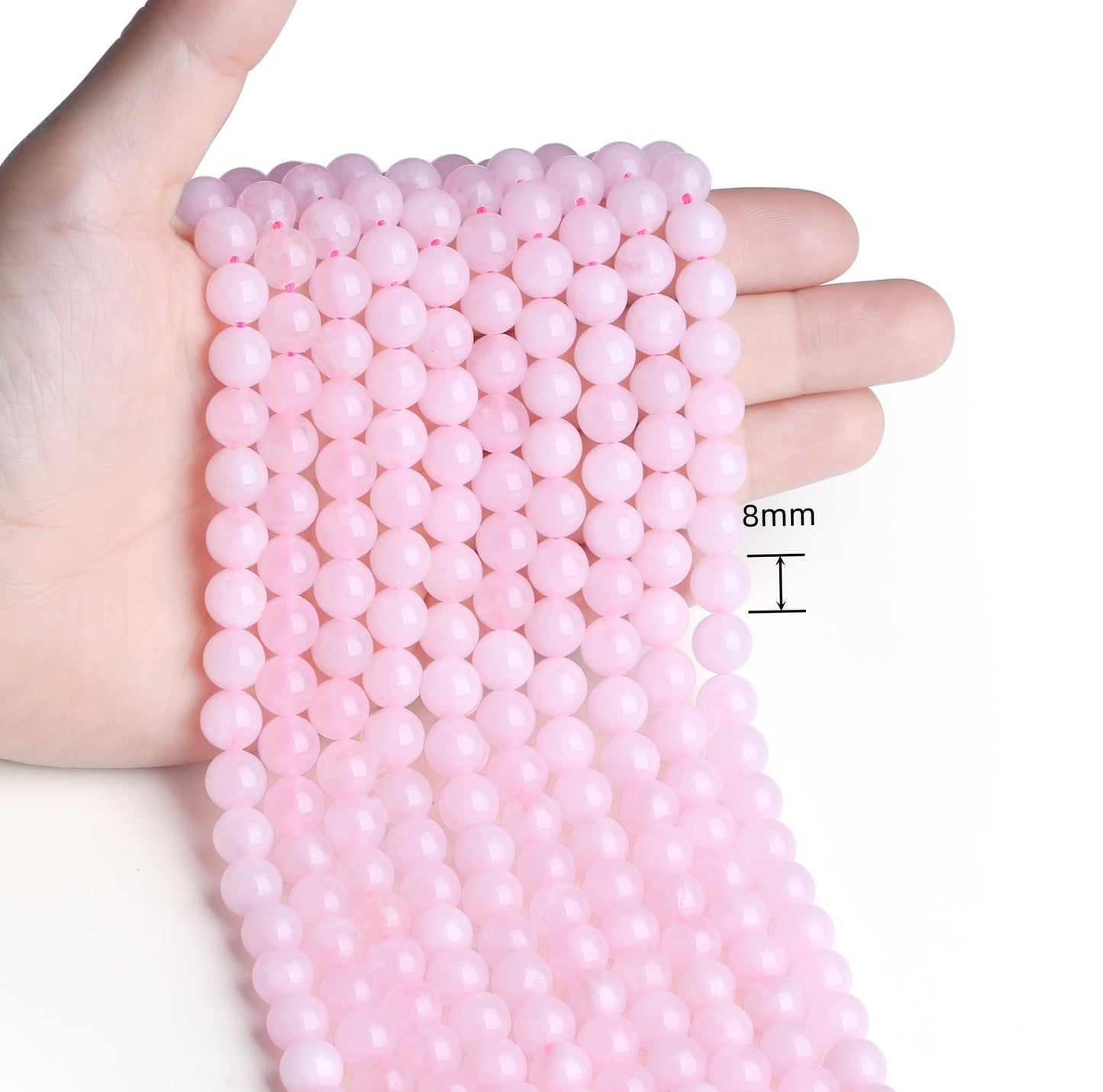 NUKAYAI Natural Rose Quartz Beads 100Pcs 8mm Pink Crystal Beads Loose DIY Round Stone Bead for Bracelet Necklace Earrings Making
